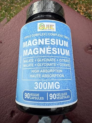 Miniatura 7 de Triple Complex Magnesium 300mg Suplemento de glicinato de magnesio, citrato y malato de alta absorción, apoya la función muscular, el metabolismo
