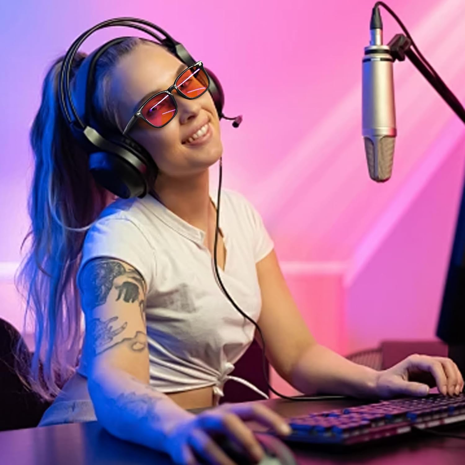 OPTOFENDY Blue Light Glasses for Men Women, Gaming Glasses for Computer, TV, Phone with Anti Fatigue, Eyestrain & UV Glare - Image 7