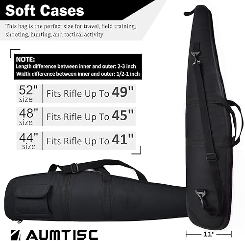 Miniatura 2 de AUMTISC Funda suave para pistola de rifle de 414549 pulgadas, bolsa de transporte para rifles de alcance con correa de hombro ajustable y bolsillo