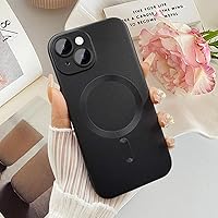 Vista 3 de Funda magnética para iPhone 15 para mujer, diseño de brillo metálico suave mate con protector de lente de cámara, compatible con Magsafe para iPhone