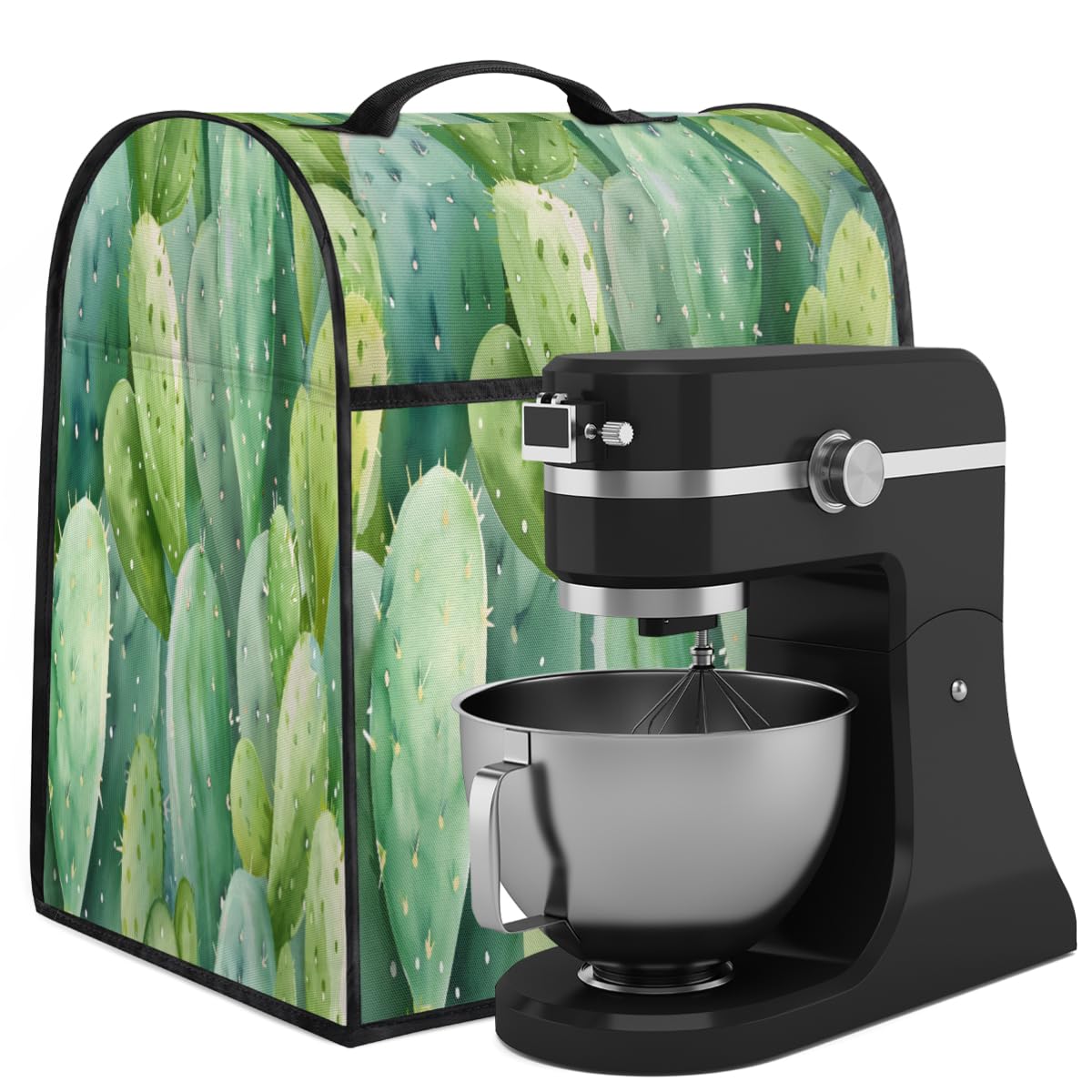 Coffee Maker Cover Watercolor Cactus Kitchen Appliance Covers Small Appliance Covers Blender Cover Juicer Cover Dust Covers for Kitchen Appliances with Top Handle and Pockets,Washable,B39