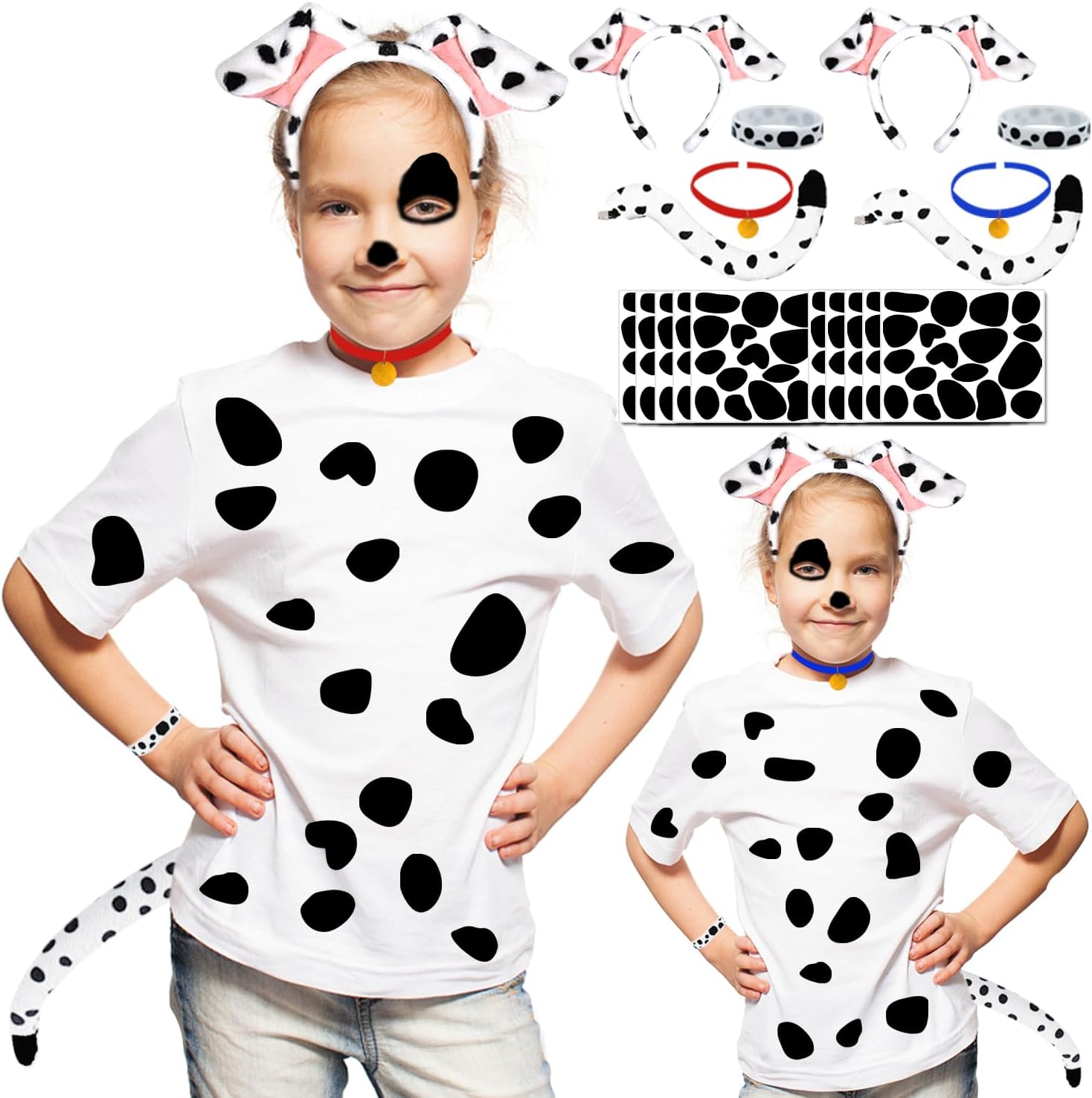 Dalmatian Costume, Felt Spots, for Halloween Dalmatian Costume Kids/Adults, Black Felt Stickers for School Projects