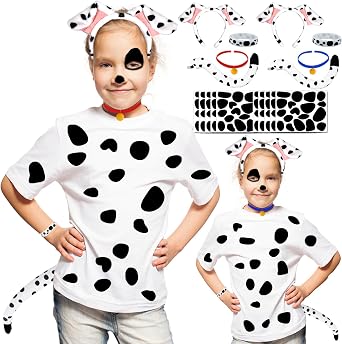 Dalmatian Costume for Women Dalmation Ear Headband Tail Spots Choker