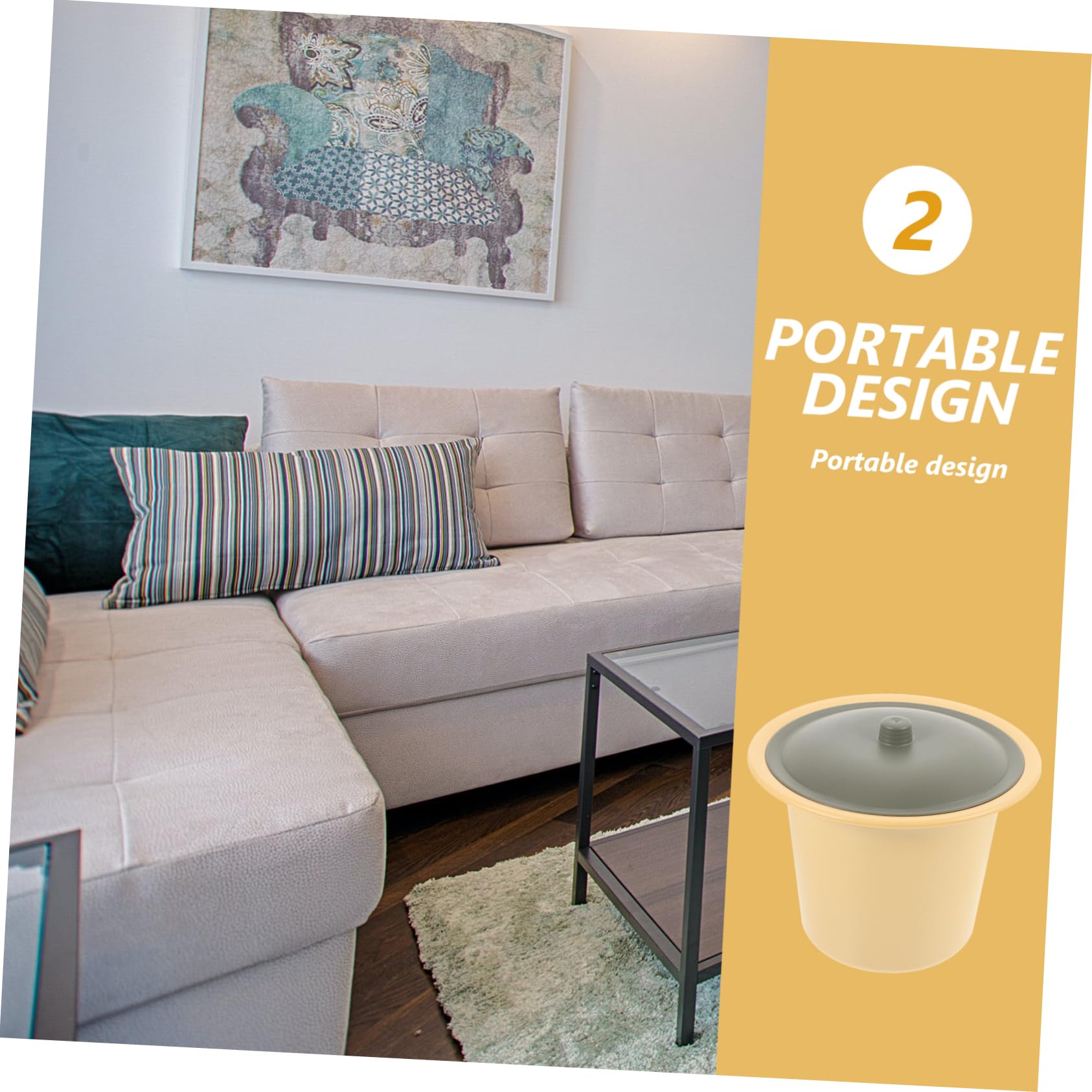 TOVINANNA Portable Plastic Urinal Bedpan Lid Elderly Urine Pot Non-Slip Easy to Clean