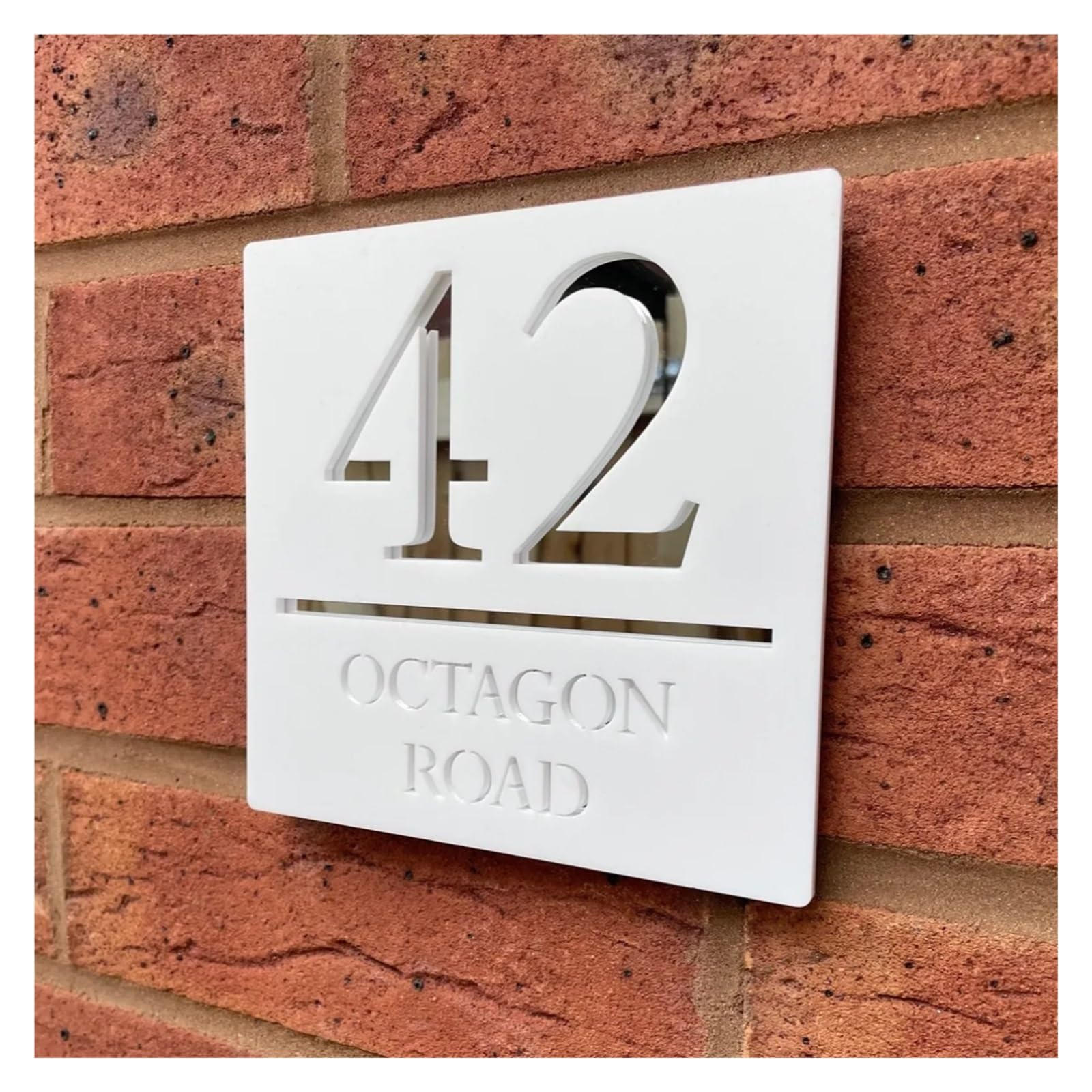 Placa Con Número De Casa Moderna, Señal Dirección, Puerta Exterior Acrílica, Decoración Del Hogar, 1 Ud(30x30cm)