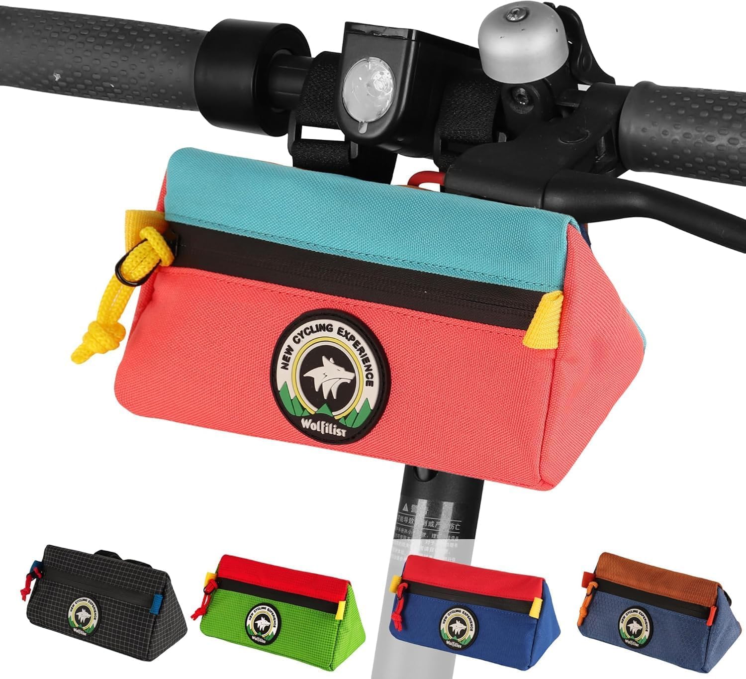 HTU Bike Handlebar Bag Kids Bicycle Front Basket Pack Waterproof Bikes Bag Mountain Bike Small Bicycle Handle Bar Bag for Boys Girls Men Women