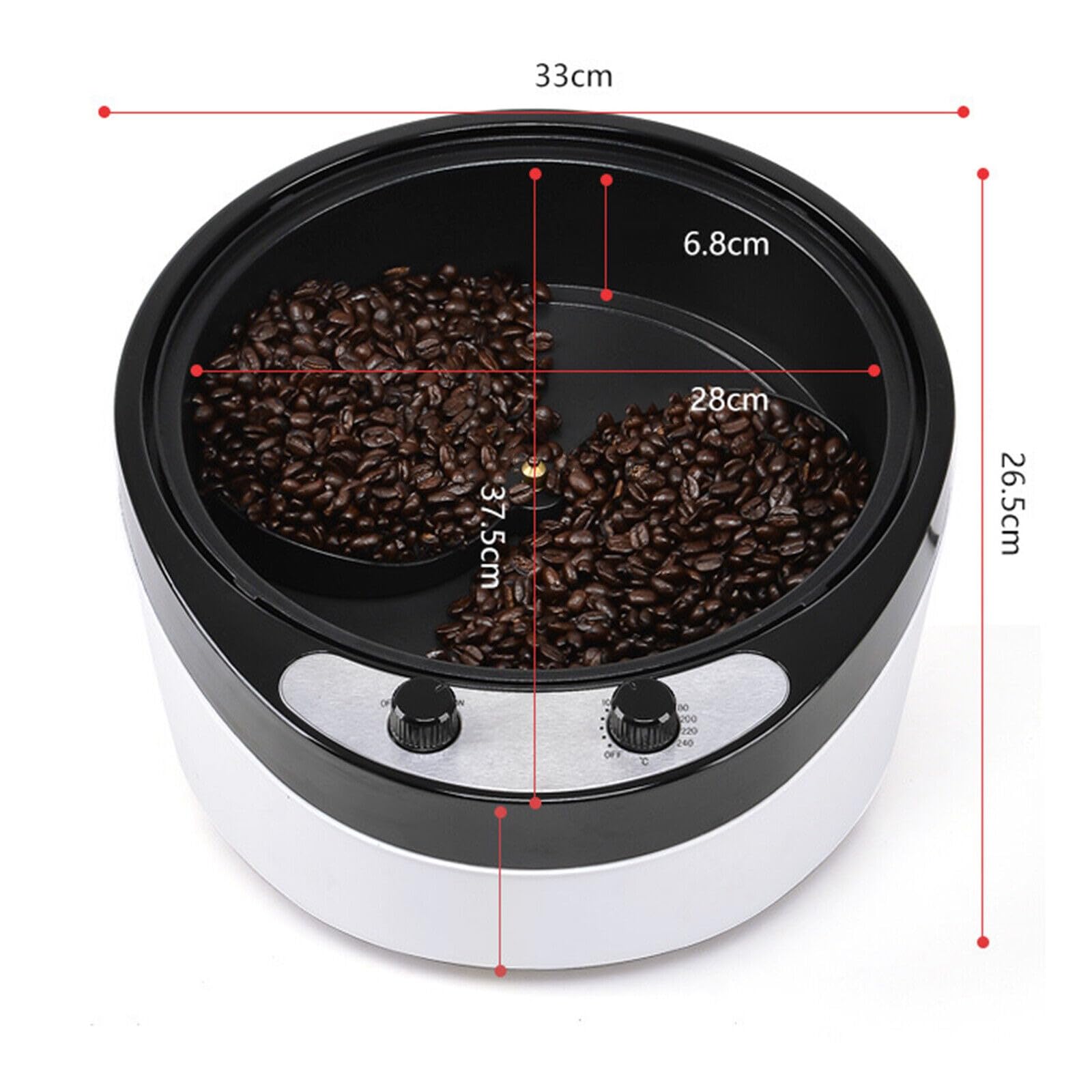 Baker Torréfacteur à café électrique 800 g 0-240 °C avec revêtement anti-adhésif 1200 W
