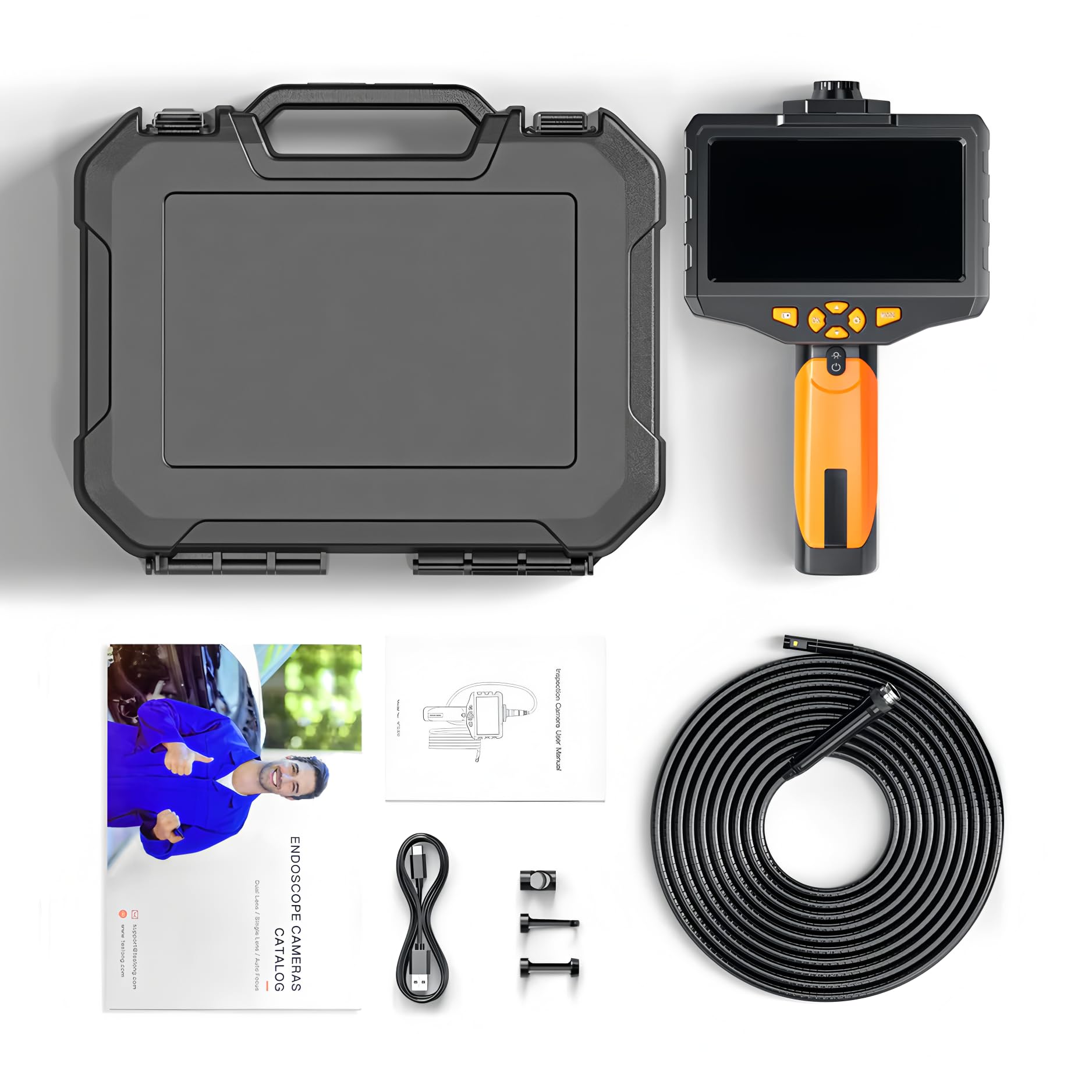 NTS300 Cámara de inspección de 5.0 Pulgadas Endoscopio Industrial Digital Cámara 1080P HD cámara de inspección de tuberías de desagüe Borescopio (Lente única-5.5mm-3m)