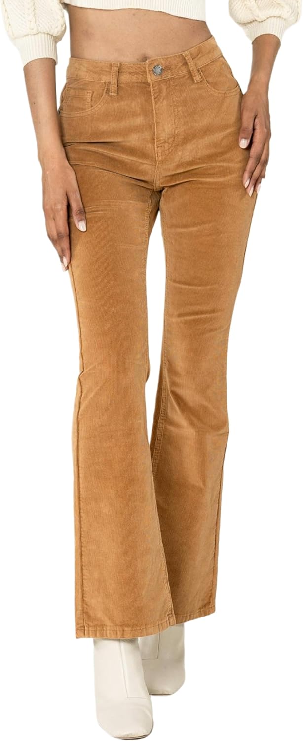 Nina Carter J221 Dames Hoge Taille Bootcut Stretch-Cordbroek van