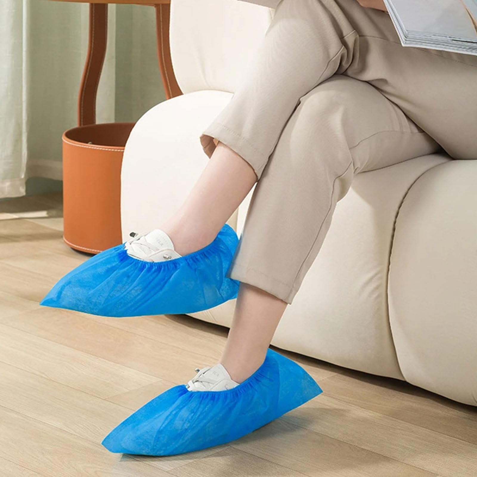 Dxcaicc Copriscarpe USA e Getta in Tessuto da 500 Pezzi, Copristivali ispessiti, Copriscarpe Impermeabili per la Pioggia,Copriscarpe USA e Getta Traspiranti, Taglia Unica