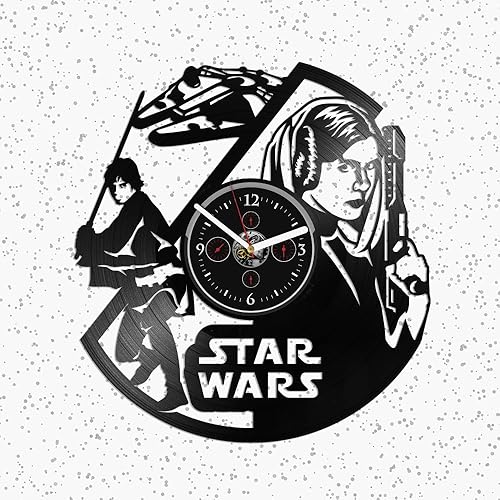 Miniatura 2 de Reloj Princesa Leia Luke Skywalker Reloj de pared de vinilo Star Wars Reloj de pared de vinilo Reloj de pared de disco de vinilo Reloj de pared