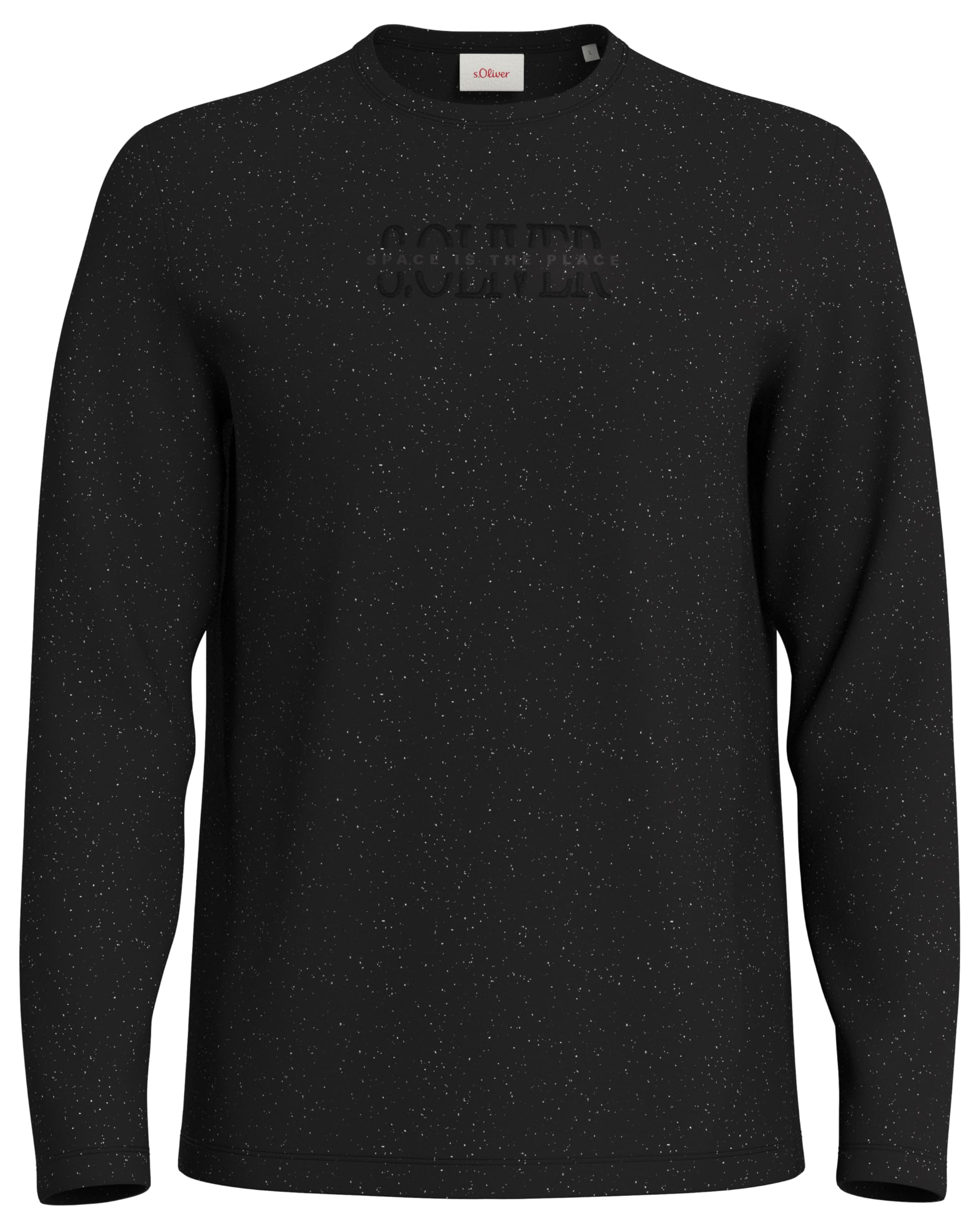 s.Oliver Men's Long-Sleeved Shirt with Logo Print