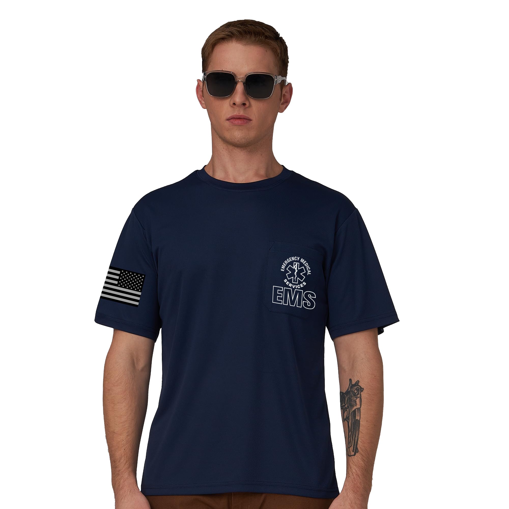 Hi-Vis Reflective Shirt for Men -Long Sleeve Construction Work T-Shirt, Safety Apparel Sizes XS-6XL