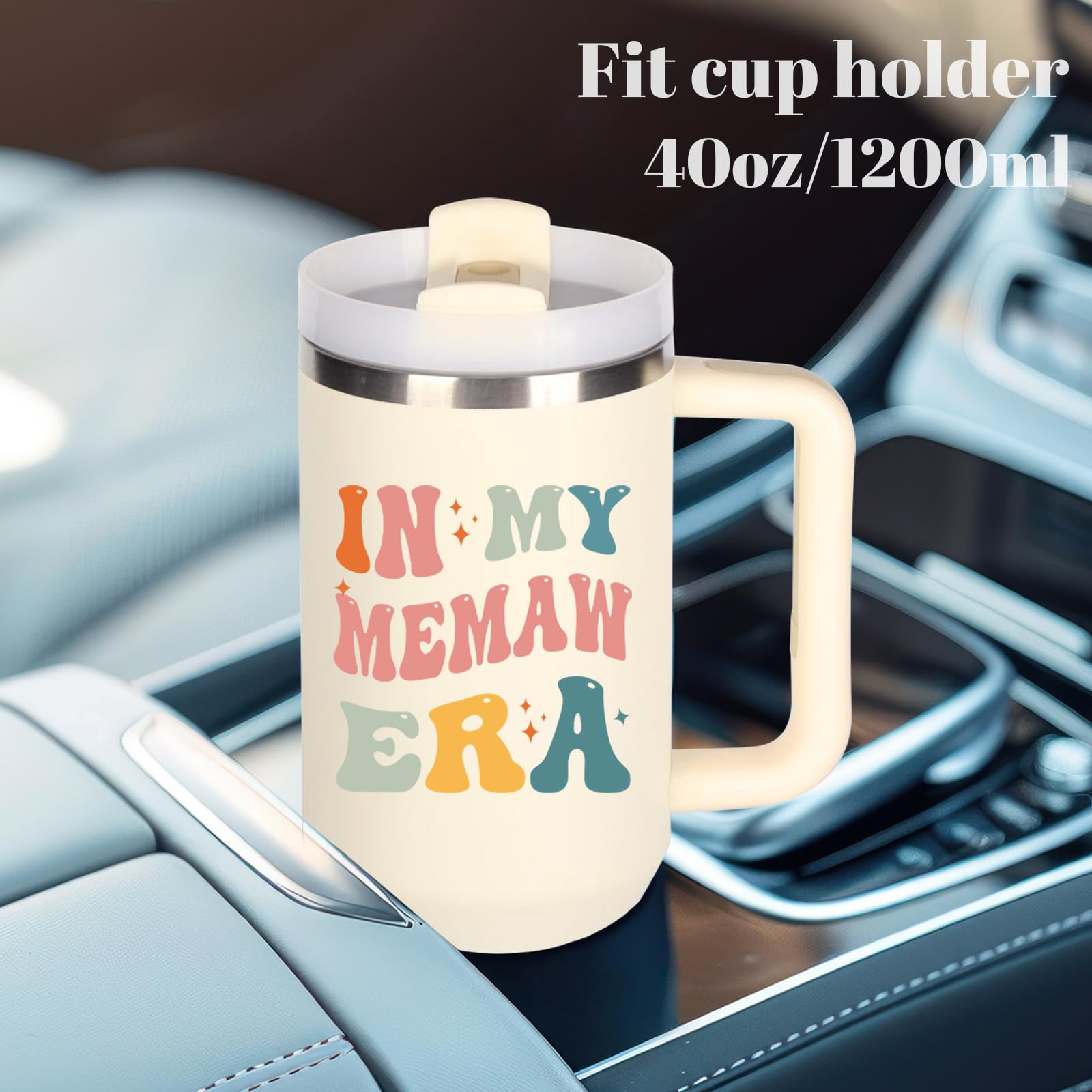 Memaw Cup Tumblers Gifts.40oz In My Memaw Era Tumbler with Handle.Memaw Gift.Memaw Cups.Memaw Tumbler.40oz Birthday Christmas Mothers Day Gifts for Memaw.