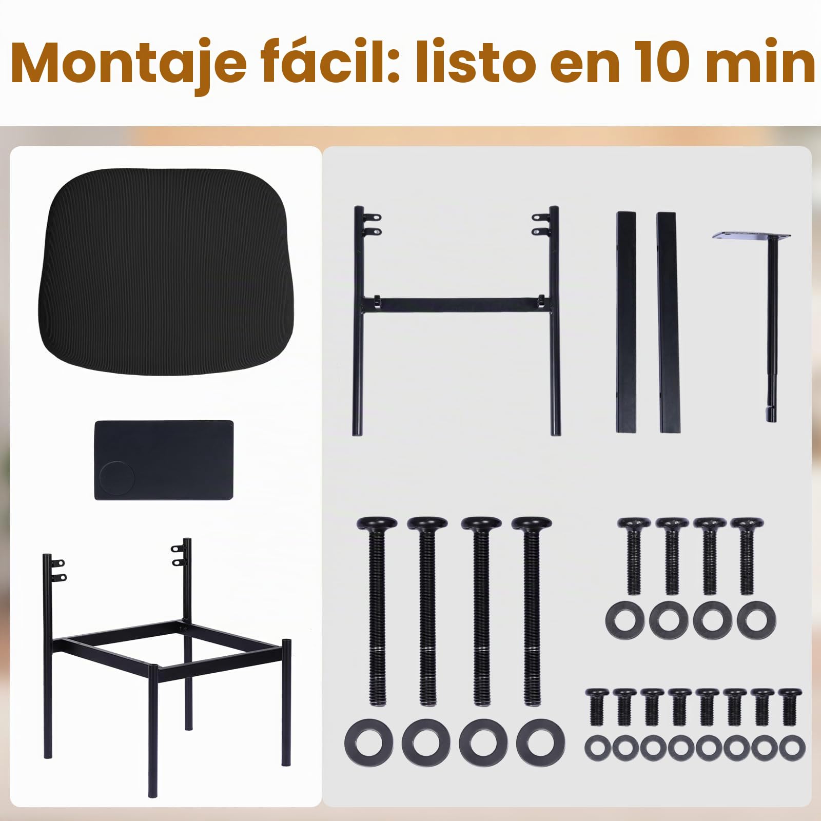 COMHOMA Sillón de Relax Moderno con Patas de Metal, sofá Individual para salón, Dormitorio, jardín, Color Negro