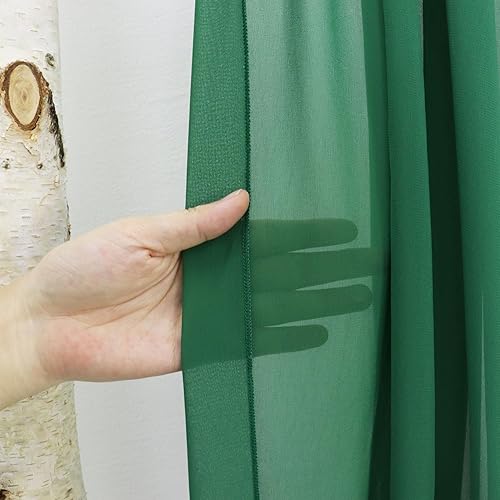 Miniatura 3 de PATYDEST Tela drapeada de arco de boda de 20 pies, cortinas transparentes verde esmeralda para telón de fondo, 1 panel, decoración de arco para
