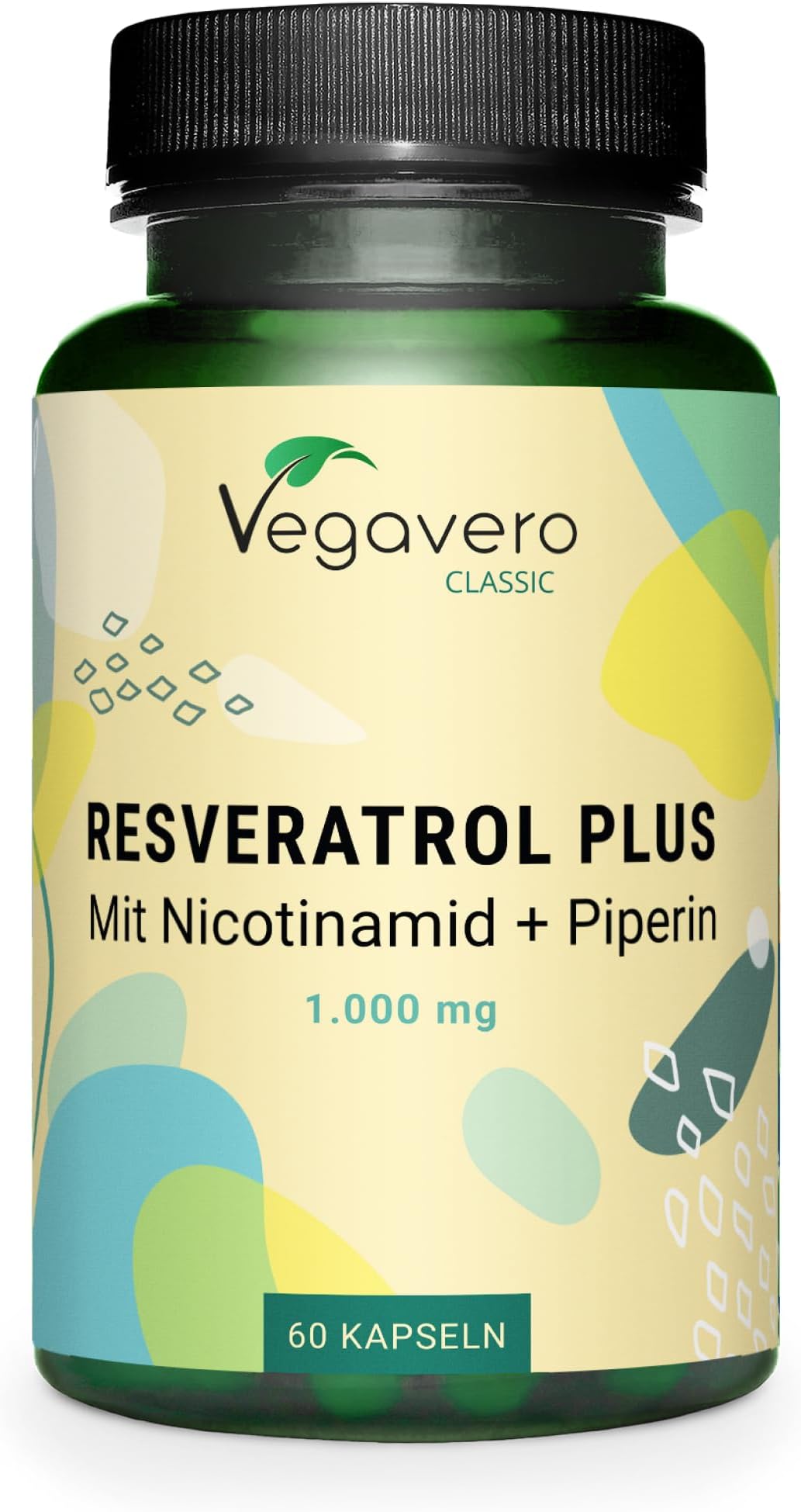 Vegavero Trans Resveratrol 98% 1000 mg | Natural Anti Aging & Skin Supplement | Pure from Japanese Knotweed | NO Additives | High Bioavailability with VIT B3 & Piperine | Lab Tested | Vegan