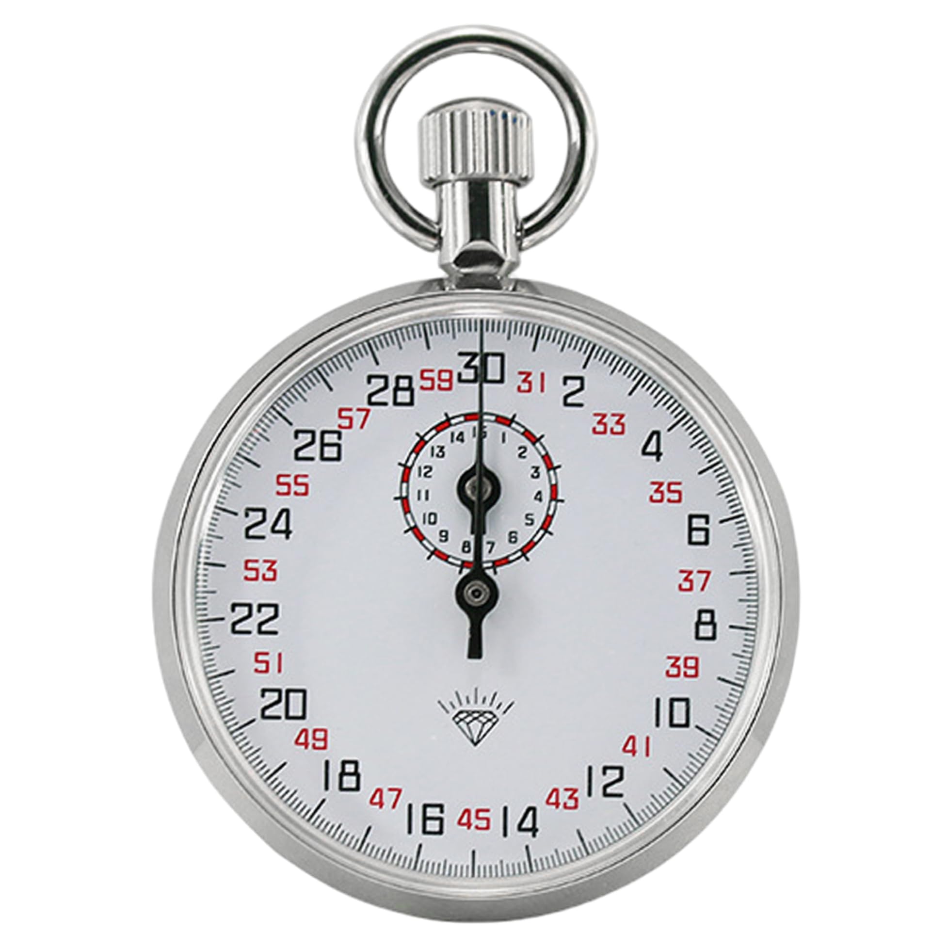 Chronomètre mécanique, chronomètre analogique à 13 Rubis avec chronométrage précis pour Le Sport et Le Laboratoire, à Cadran Blanc avec lanière, 30 s/15 m, mécanique
