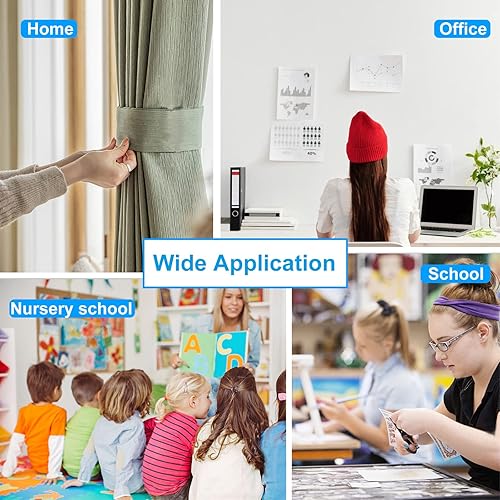 Miniatura 7 de Puntos autoadhesivos, adhesivo fuerte, 2200 unidades (1100 pares) puntos blancos de 0.39 pulgadas de diámetro, nailon adhesivo con cintas de