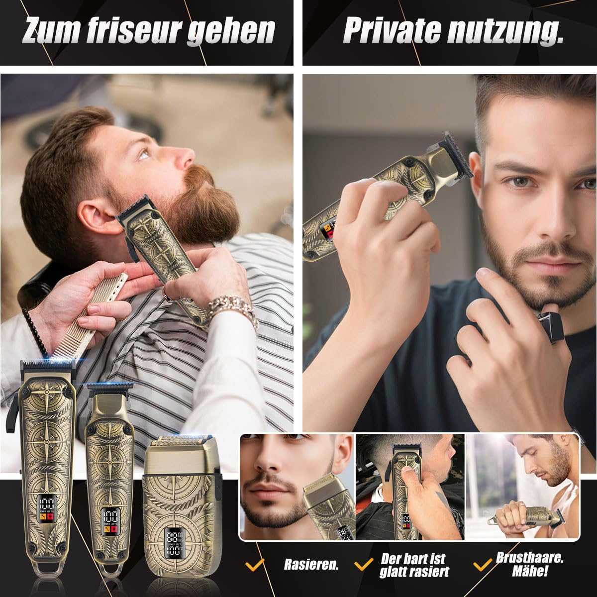 WEEME grooming kit in use for various styles