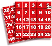 Vista 22 de iSYFIX Calcomanías negras de números consecutivos – 1 a 50, 1 pulgada, 1 juego – Vinilo autoadhesivo de alta calidad ideal para inventario