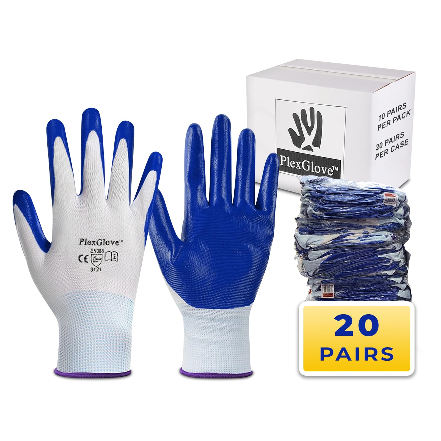 PLEXGLOVE Safety Work Gloves for Men - Durable and Versatile Safety Gloves for Construction and Mechanics