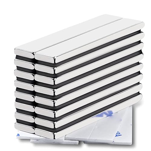 LOVIMAG Imanes de barra de neodimio fuertes con adhesivo de doble cara, imán de neodimio de metal de tierras raras para nevera, científico, puerta