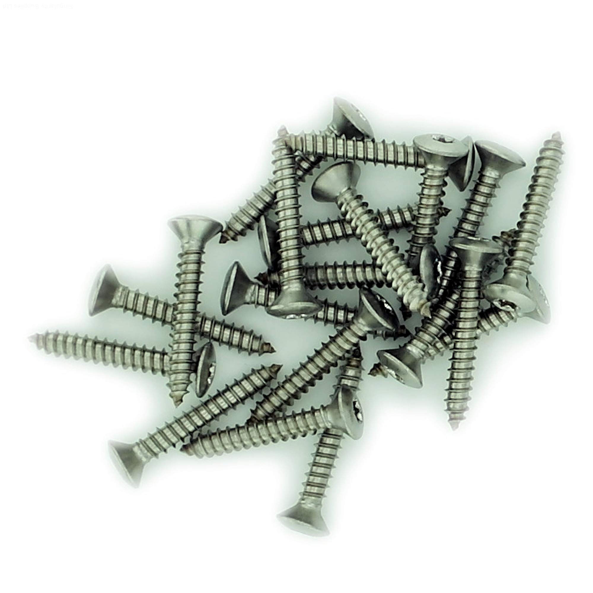 Singularity Supplies No.12 X 0.975 (5.5Mm X 25Mm) Tx Raised Countersunk Self-Tapping Screw - Stainless Steel (A2) (Pack Of 20)