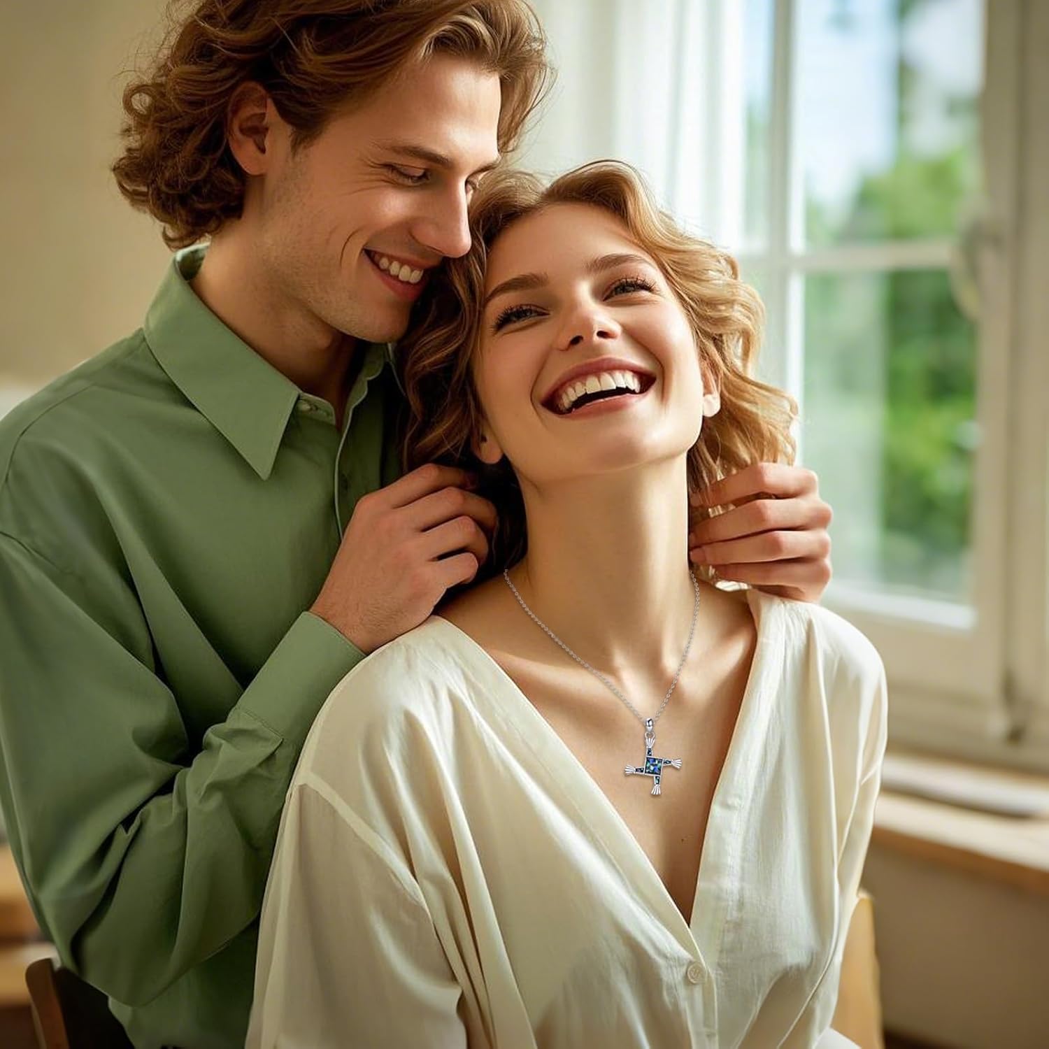 Saint Brigid Cross Necklace for Women Sterling Silver Saint Brigid Necklace Catholic Protection Pendant Amulet Christian Pagan Religious Jewelry Mom Gifts - Image 5