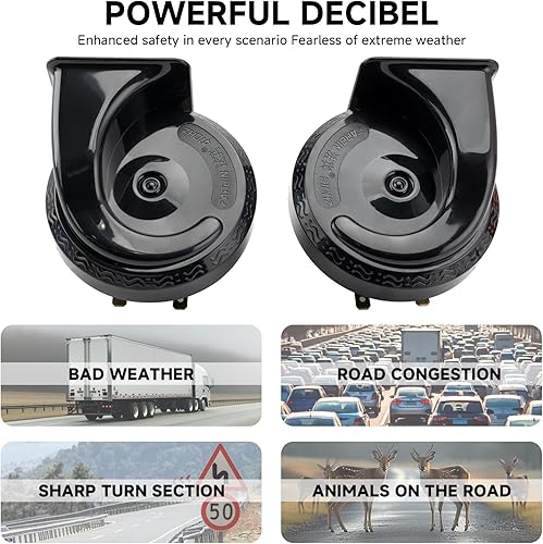 Miniatura 3 de FARBIN Bocina de coche de 12 V de tono altobajo con arnés de relé, bocina eléctrica impermeable para camión, bocina de 12 V, motocicleta (bocina