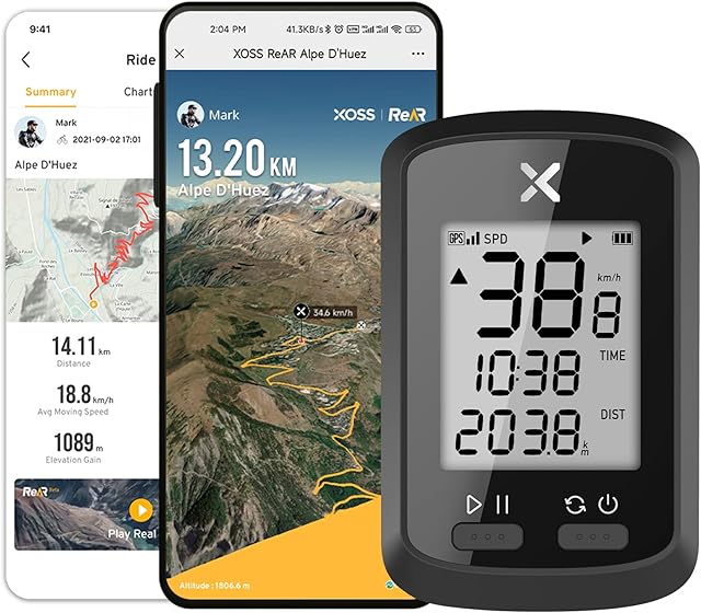 XOSS G Bike Computer GPS Cycling Computer Bike Speedometer Wireless Odometer Cycle Tracker Waterproof Road Electric Bike MTB Bicycle Bluetooth