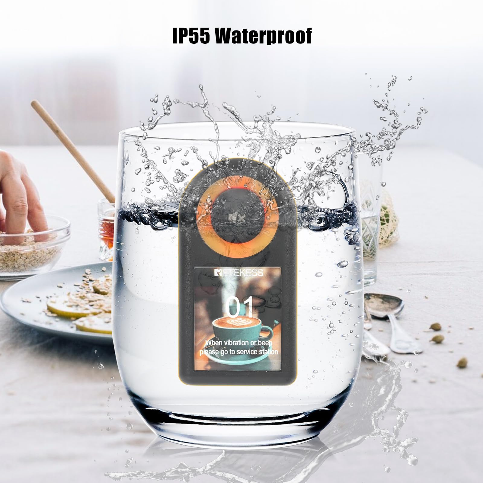 Retekess TD169 Buscapersonas Restaurante, 500M Avisadores Hosteleria, 20 Buscapersonas, 3 Niveles de Volumen, 7 Tonos de Llamada, con Vibración, 300mAh 24H, Avisadores Clientes para Café, Bare, Hotel