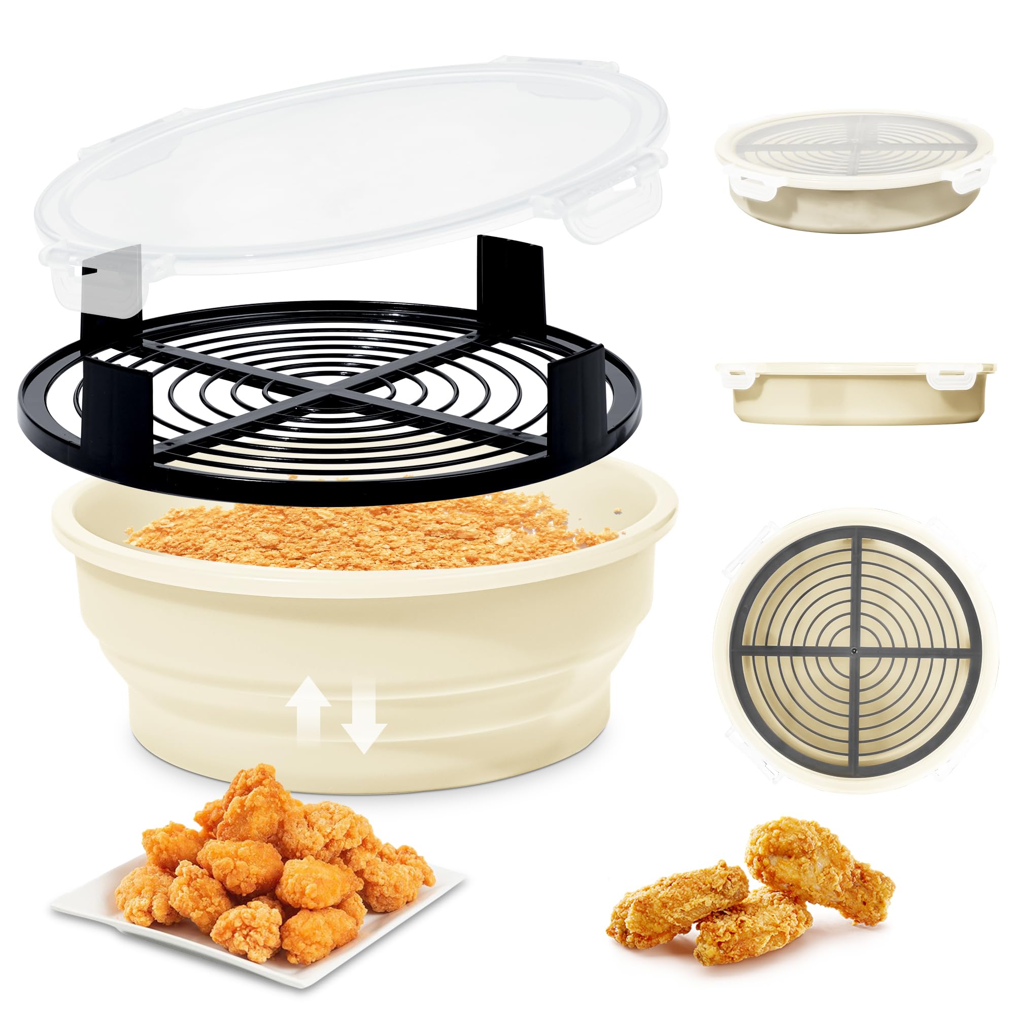 Bol à pâte pliable pour cuisiner proprement sans fuite de farine ni désordre