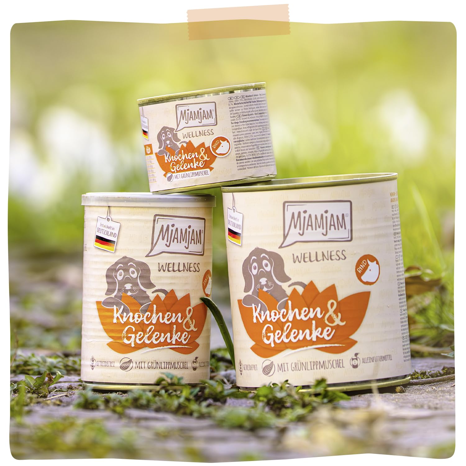 MjAMjAM - Cibo umido premium per cani - Benessere - Ossa e articolazioni - Beef, confezione da 6 (6x200g), senza cereali