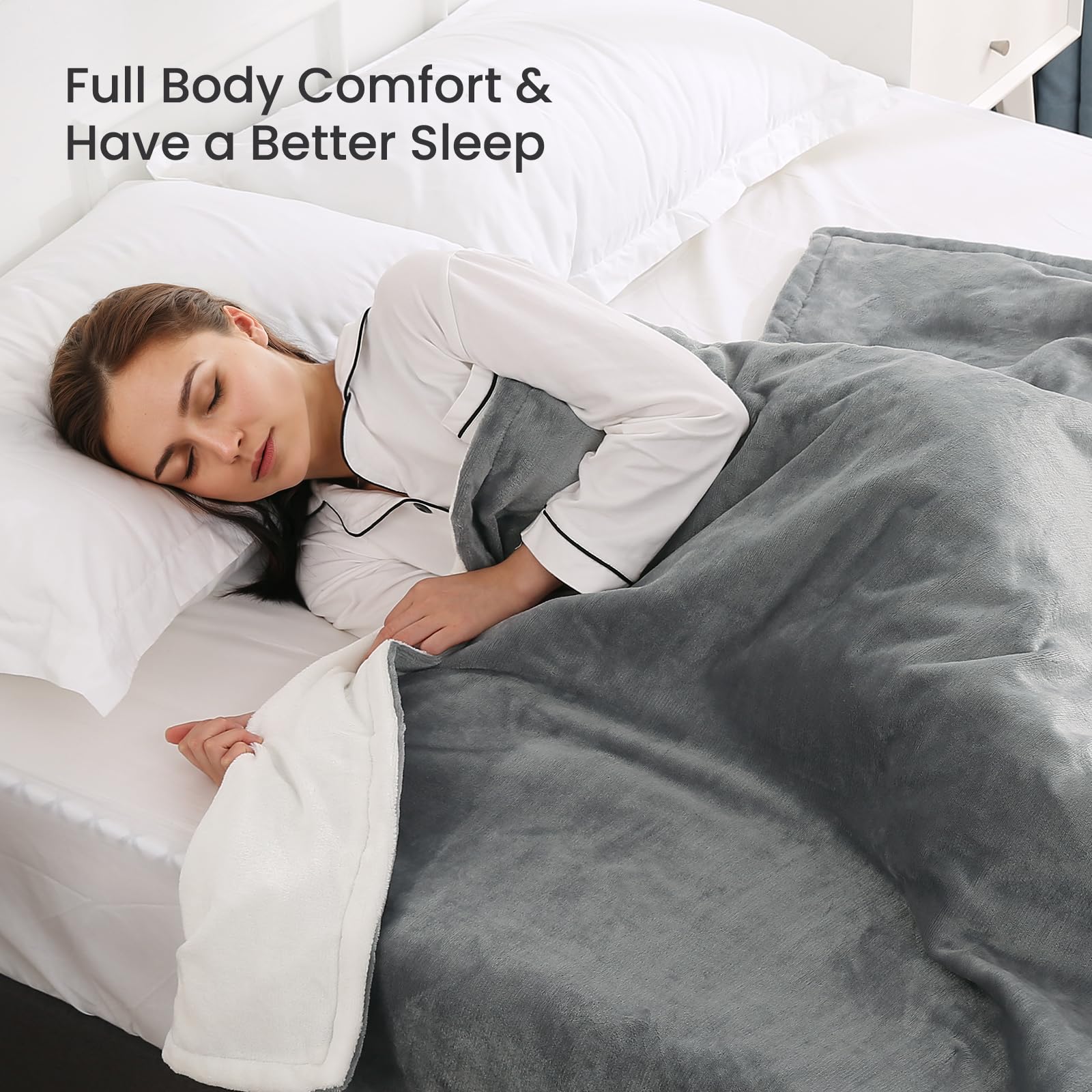CURECURE Manta Calefactora Eléctrica para Cama con Apagado Automático Protección contra Sobrecalentamiento Temporizador Automático 10 Horas, 4 Niveles de Temperatura, Lavable, 180 x 130 cm