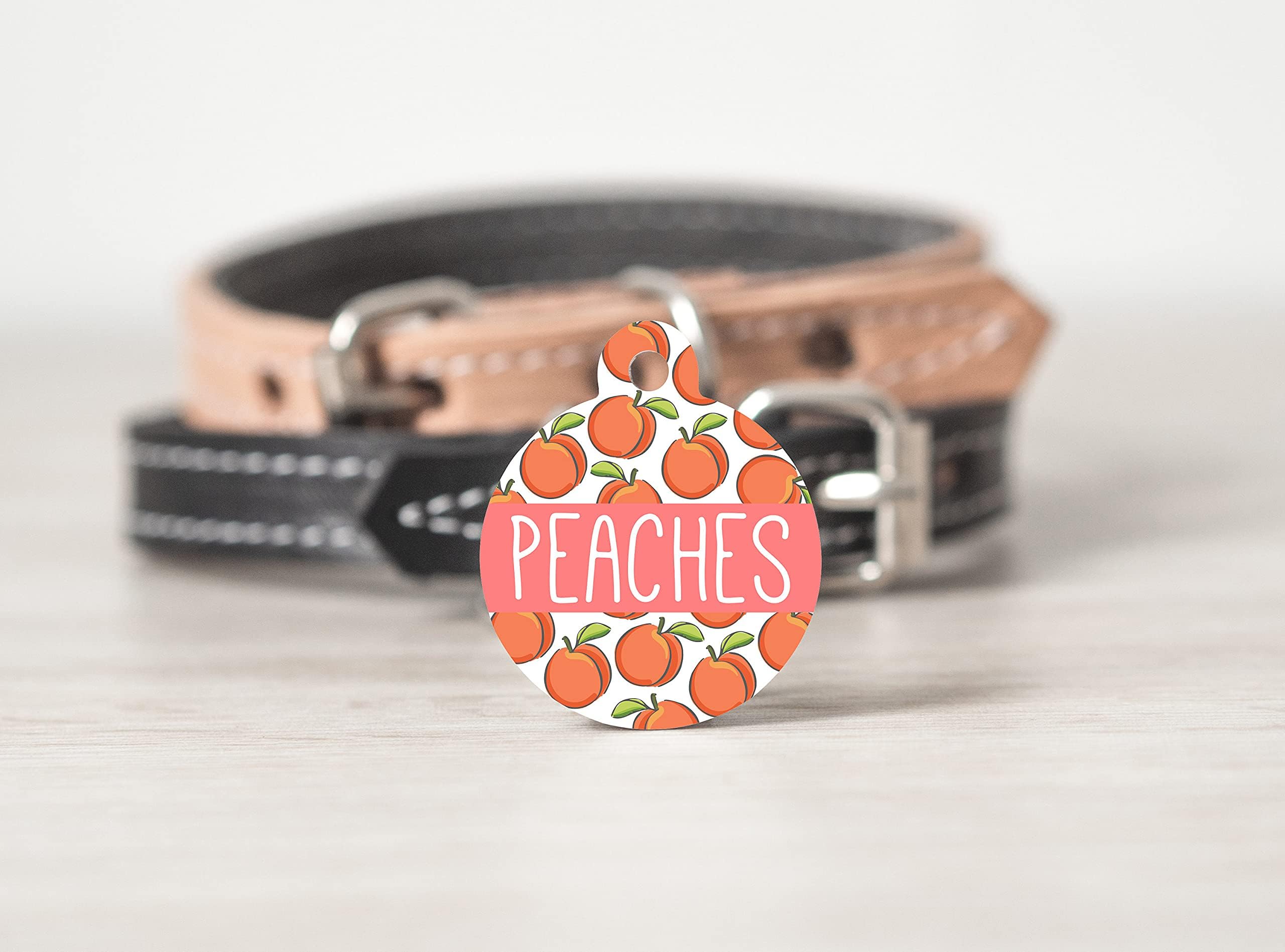Tamengi, Peach Dog Tag, Georgia Peach Pet Tag, Peach Cat Tag, Small Cat Id Tag, Metal Dog Tag, Summer Dog Tag for Dogs, Custom Collar Id Tag for Dogs