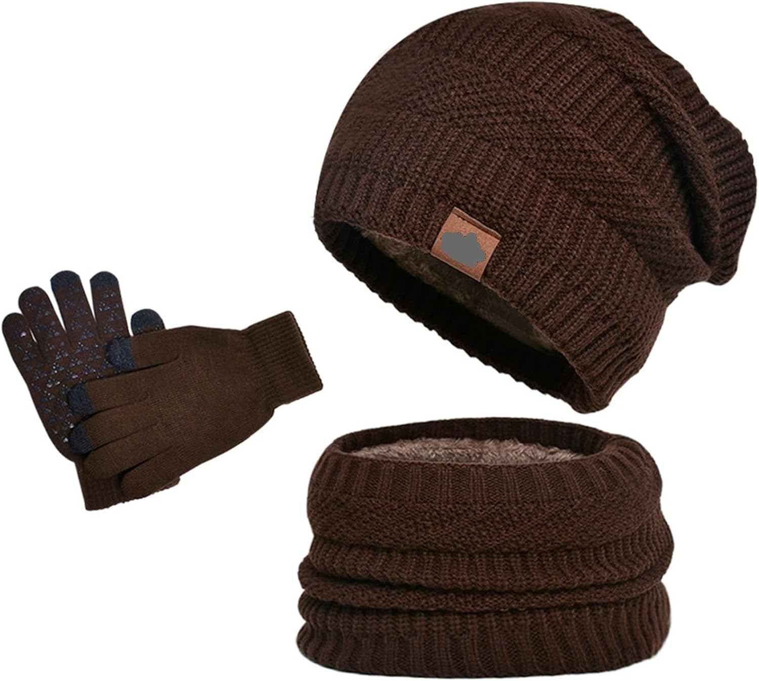 Winter Hat Scarf Gloves Set Outdoor Sports Warm Hat Scarf 3PCS Set for Women Men