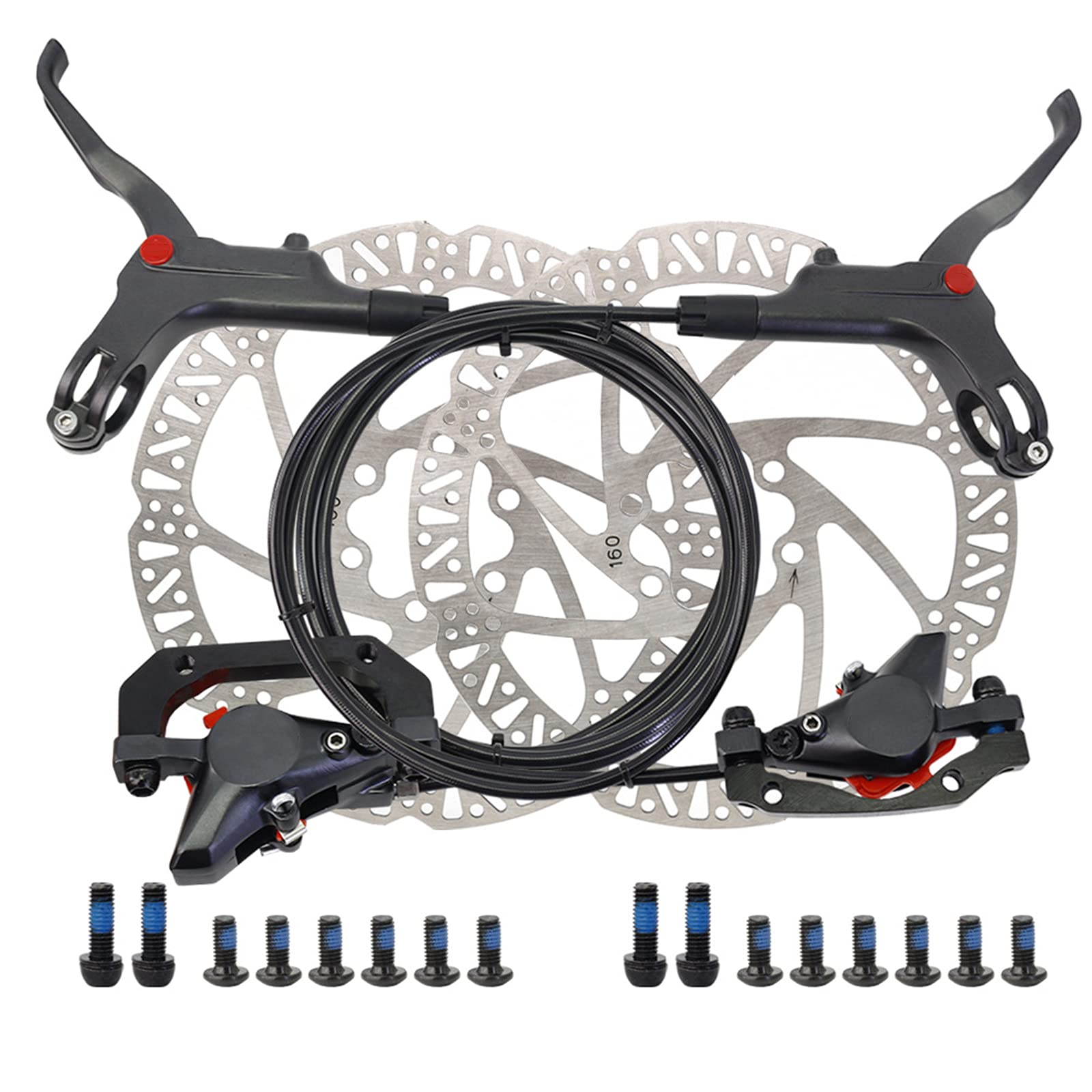 DYTWXG Freni a Disco Idraulici Set di Freni Idraulici per Mountain Bike Freno Idraulico Anteriore e Posteriore MTB con rotore a Disco flottante 160 mm, B