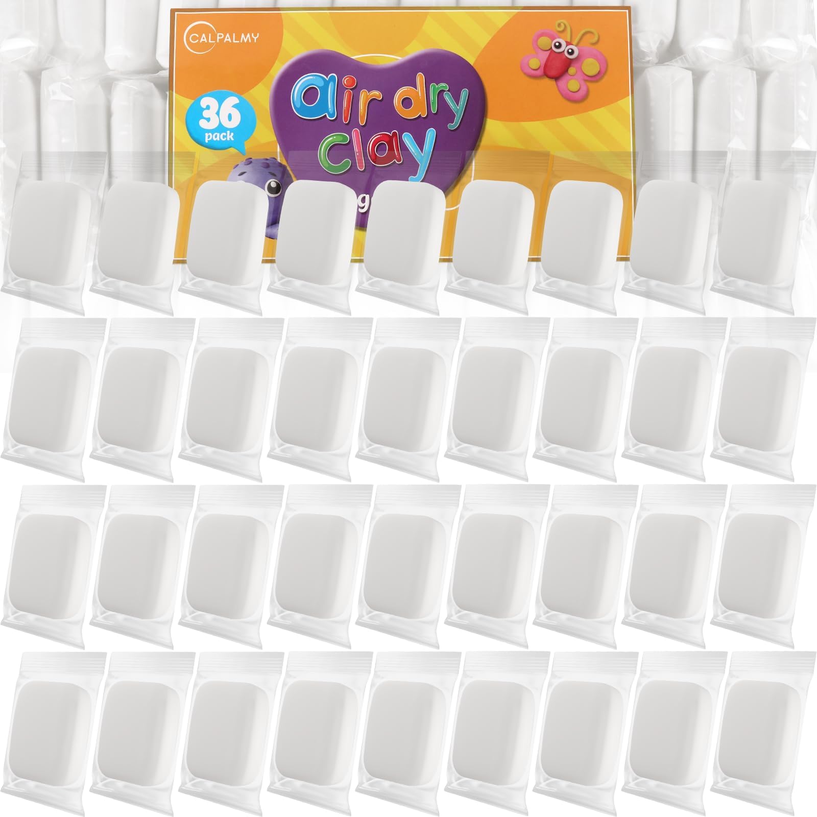 CALPALMY Air Dry Clay (360g), Bulk 36-Pack White Moldable Foam Clay, Airdry Soft Clay for Kids Gifts Partty and School Project Supplies, Perfect for Crafts Cosplay Sculpting and Artistic Projects