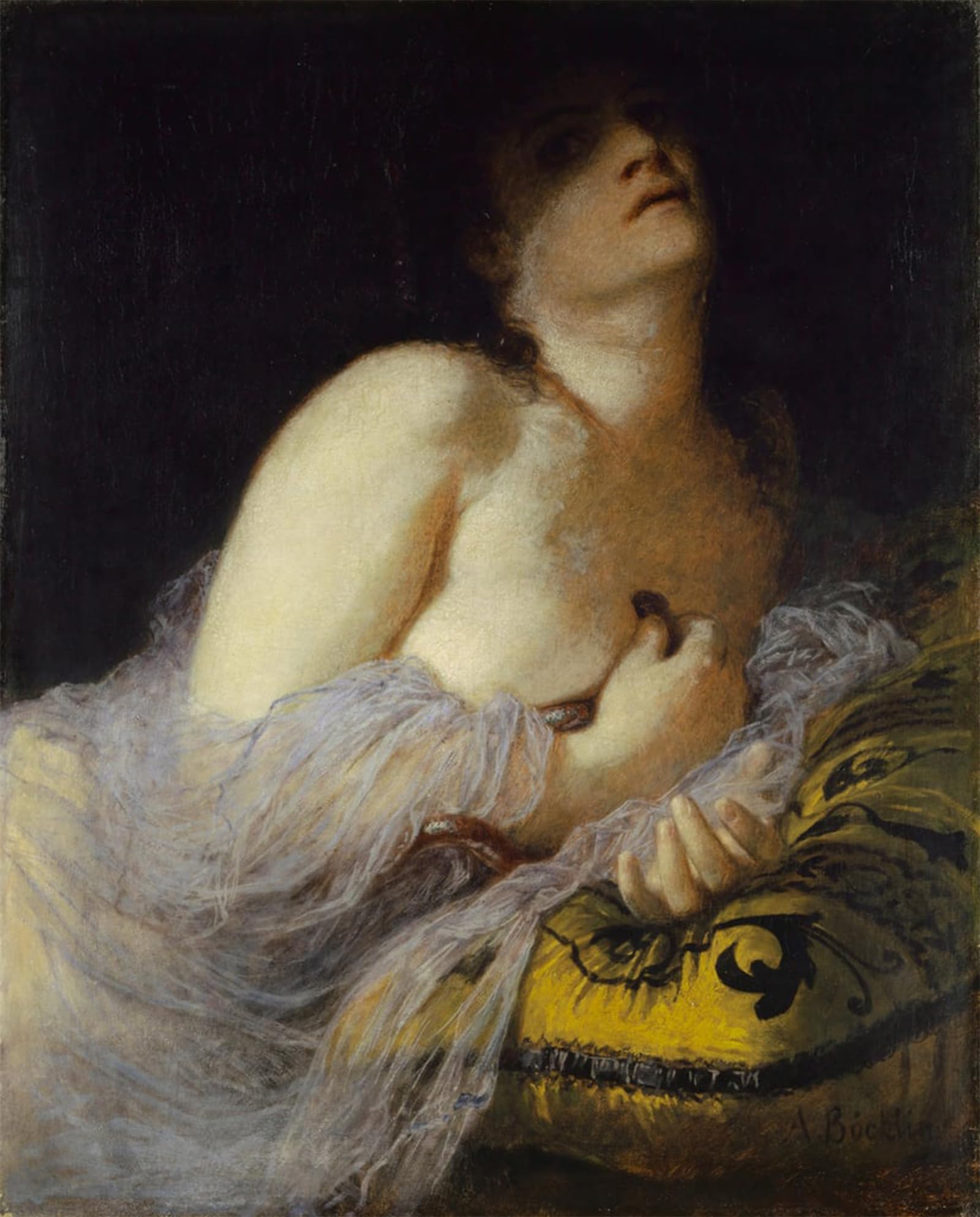 Artxlxxbn No Frame Famous Prints Artwork Pictures Poster Painting Art The Death Of Cleopatra First Version By Arnold Böcklin Artwork Landscape Pictures For Home Decor 60X90cm