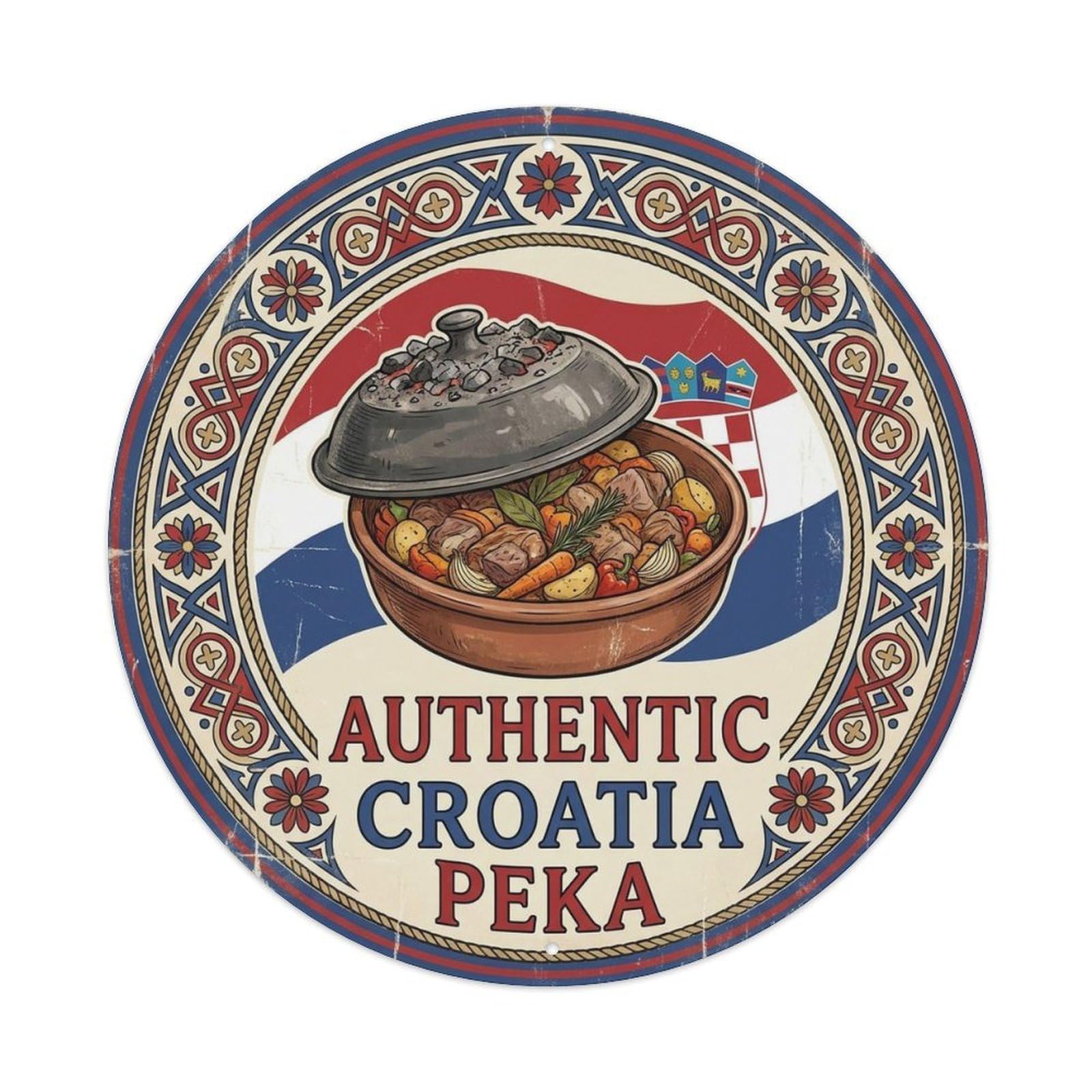 Croatia Travel Peka Croatian Meat Dish Cuisine Metal Tin Sign
