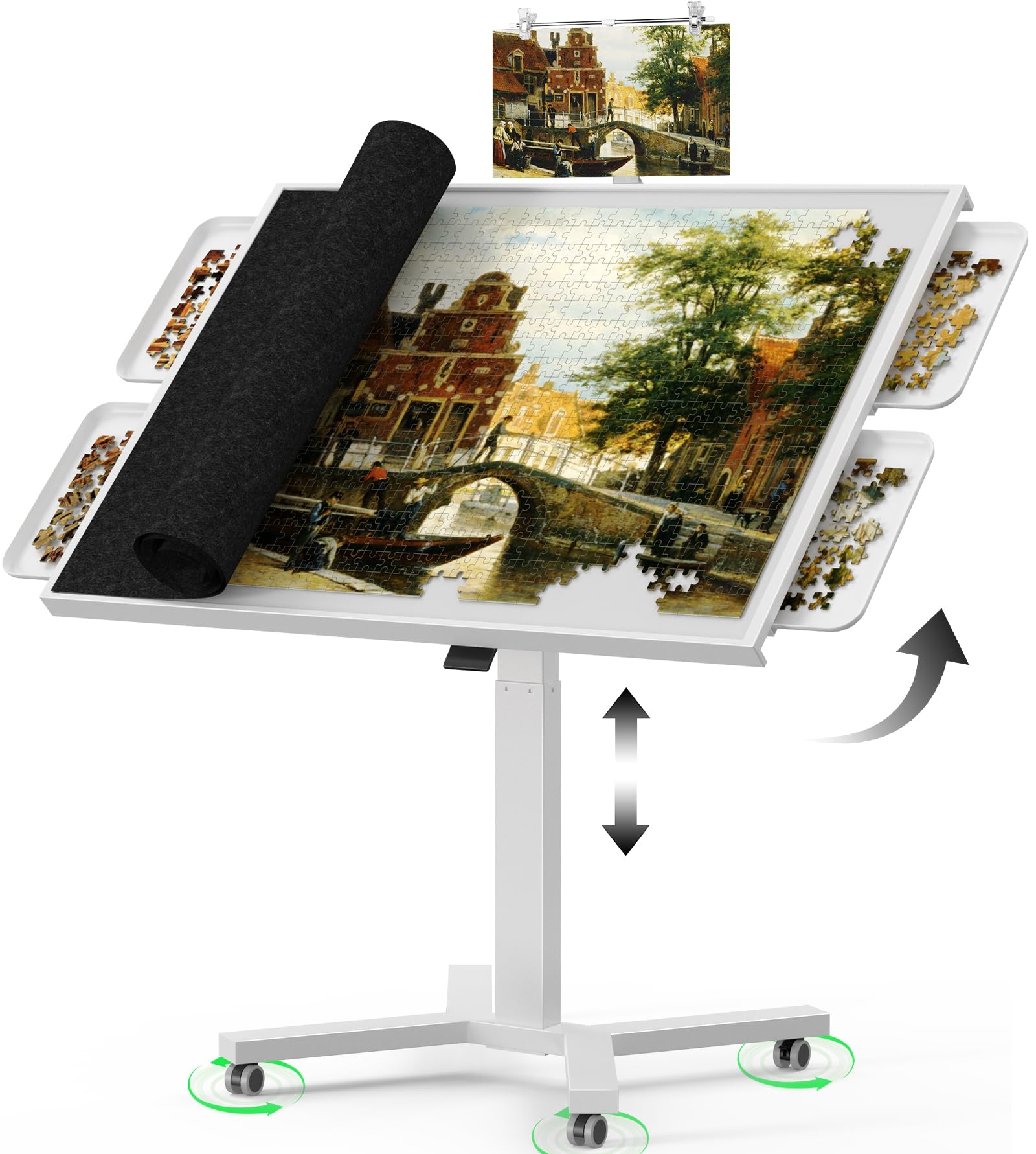 HEBESPACE 2000 Piece Jigsaw Puzzle Table with Gas Lift System