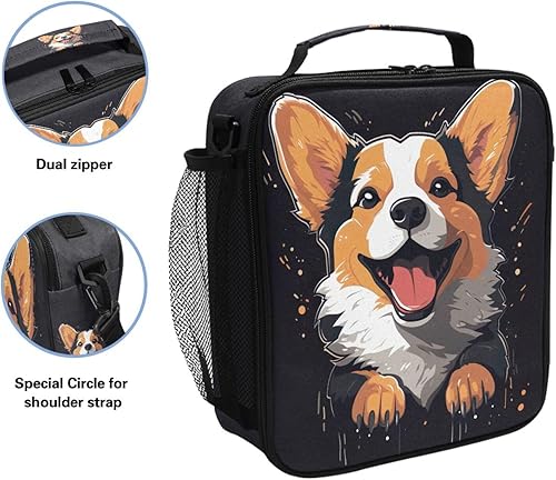 Miniatura 2 de Lonchera para niños y niñas, divertida lonchera aislada con correa para el hombro, bolsas enfriadoras reutilizables, bolsa organizadora de almuerzo,