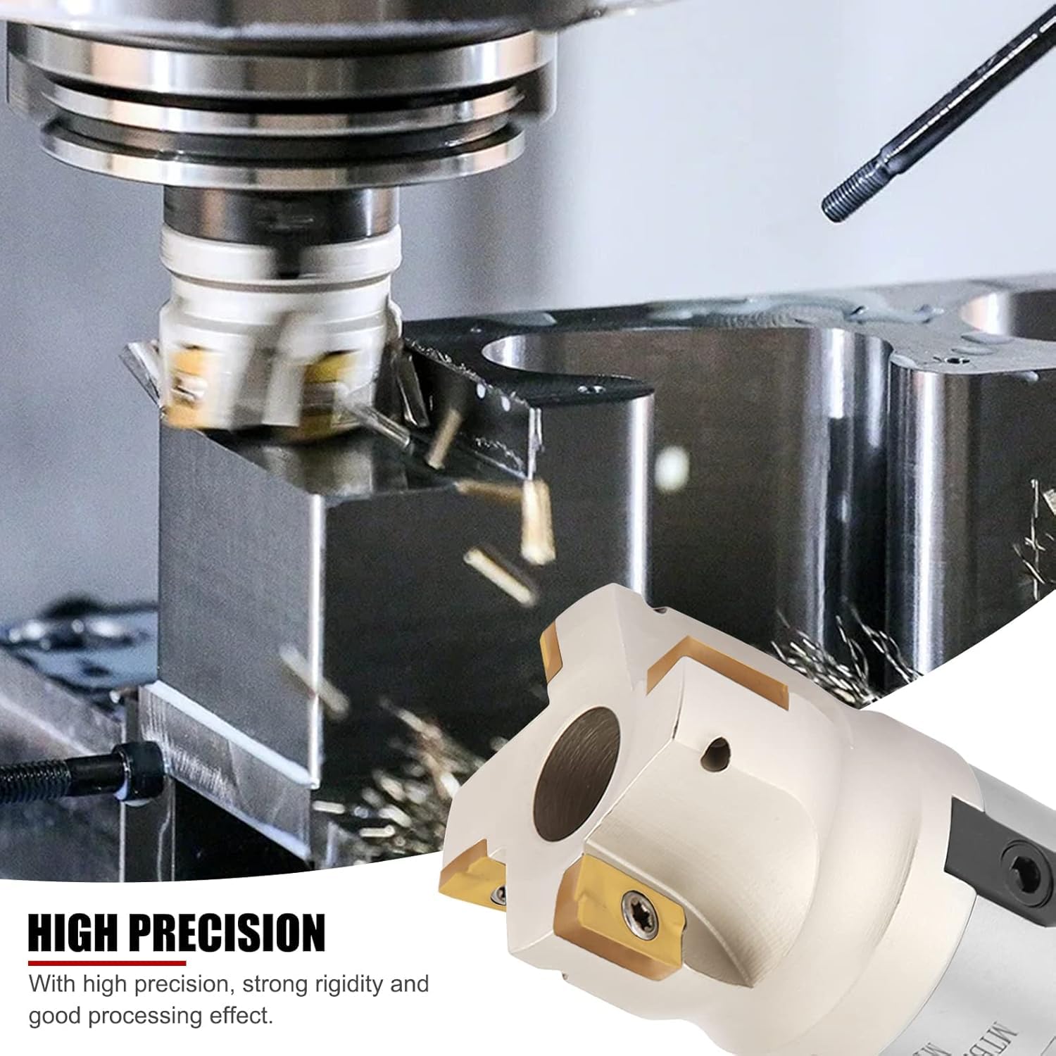 Fraise en bout à mousse CNC, Kit de Coupe de Fraisage CNC, Porte-fraise frontale MT2-FMB22, fraise frontale pour tour CNC 400R-50-22 et 10 pièces de plaquettes en carbure APMT1604