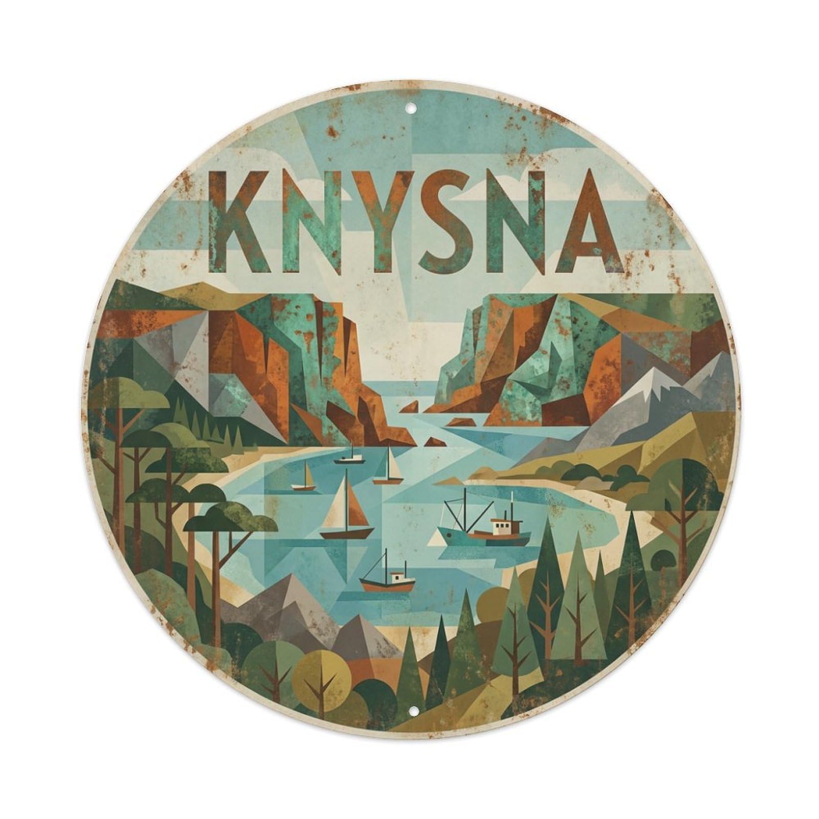 South Africa Travel Vintage Knysna Metal Tin Sign