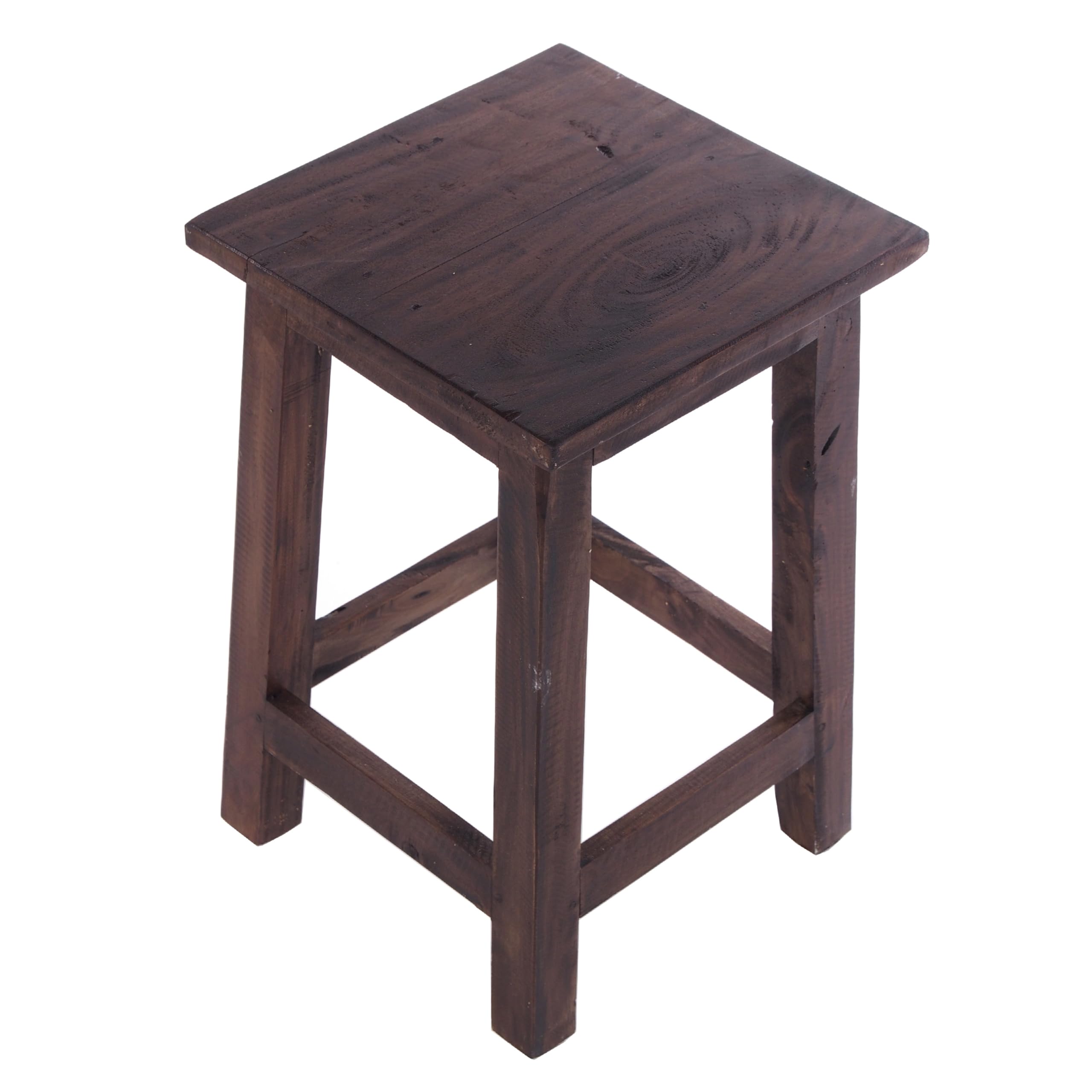 DESIGN DELIGHTS RUSTIKALER - Sgabello in legno Madero, 48 x 30 x 30 cm (altezza x larghezza x profondità), in legno riciclato, colore: 03 marrone scuro