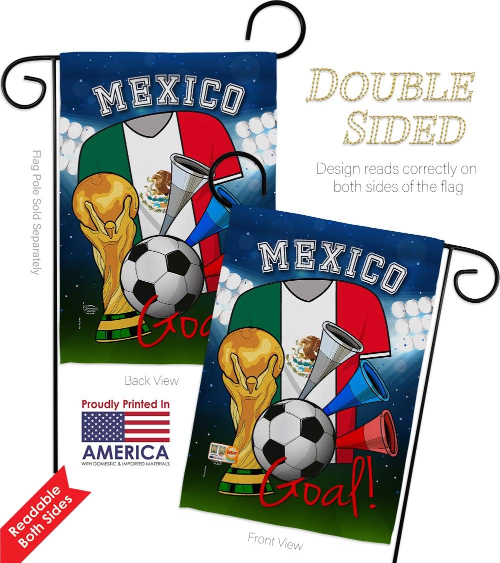 World Cup Mexico Flags Mexican Banner Wall Art Flag Poles For Outside House Stand Outdoor Decorations Garden Tapestry Yard Signs FIFA Gifts Sports Fan Trophy Soccer Game Football Made In USA