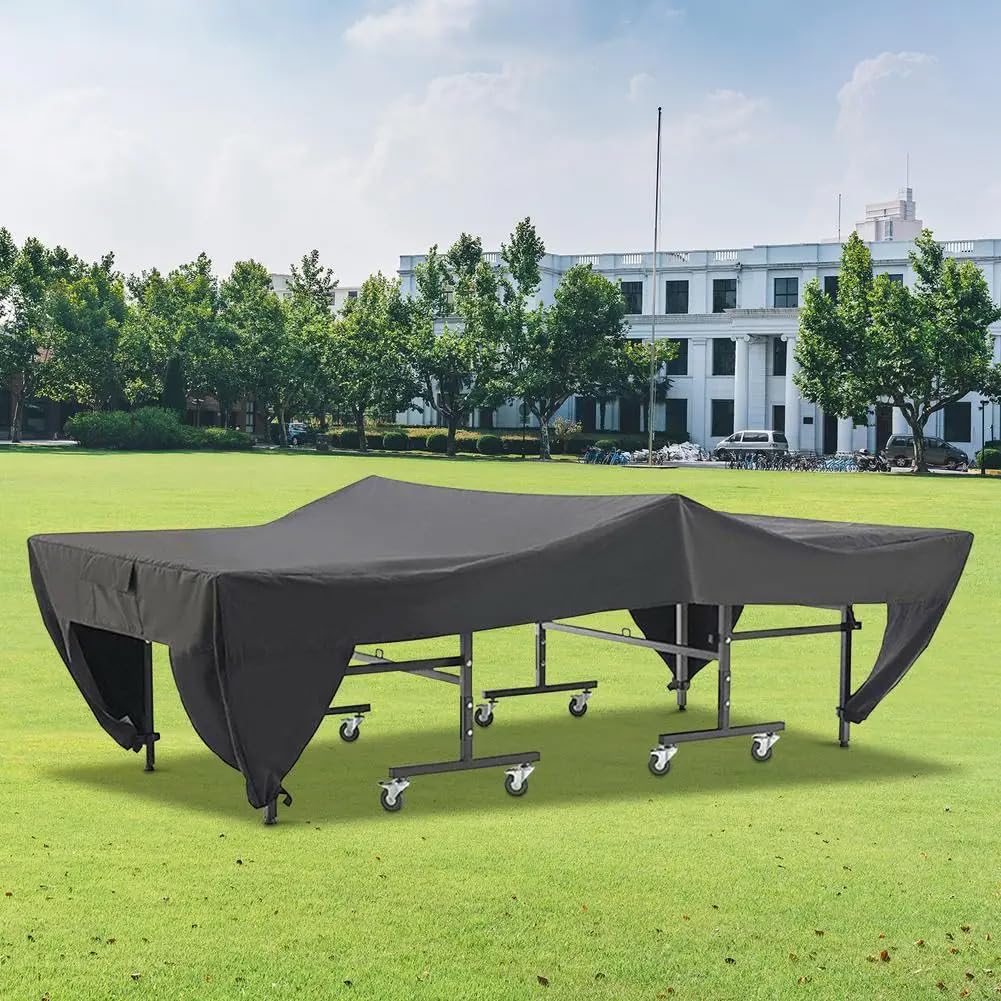 Copertura per Tavolo da Ping Pong, 280x153x73 cm Protezione Impermeabile in Poliestere Antivento Cinghie Universale per Esterni Adatta anche Tavoli da Biliardo e Arredi da Giardino