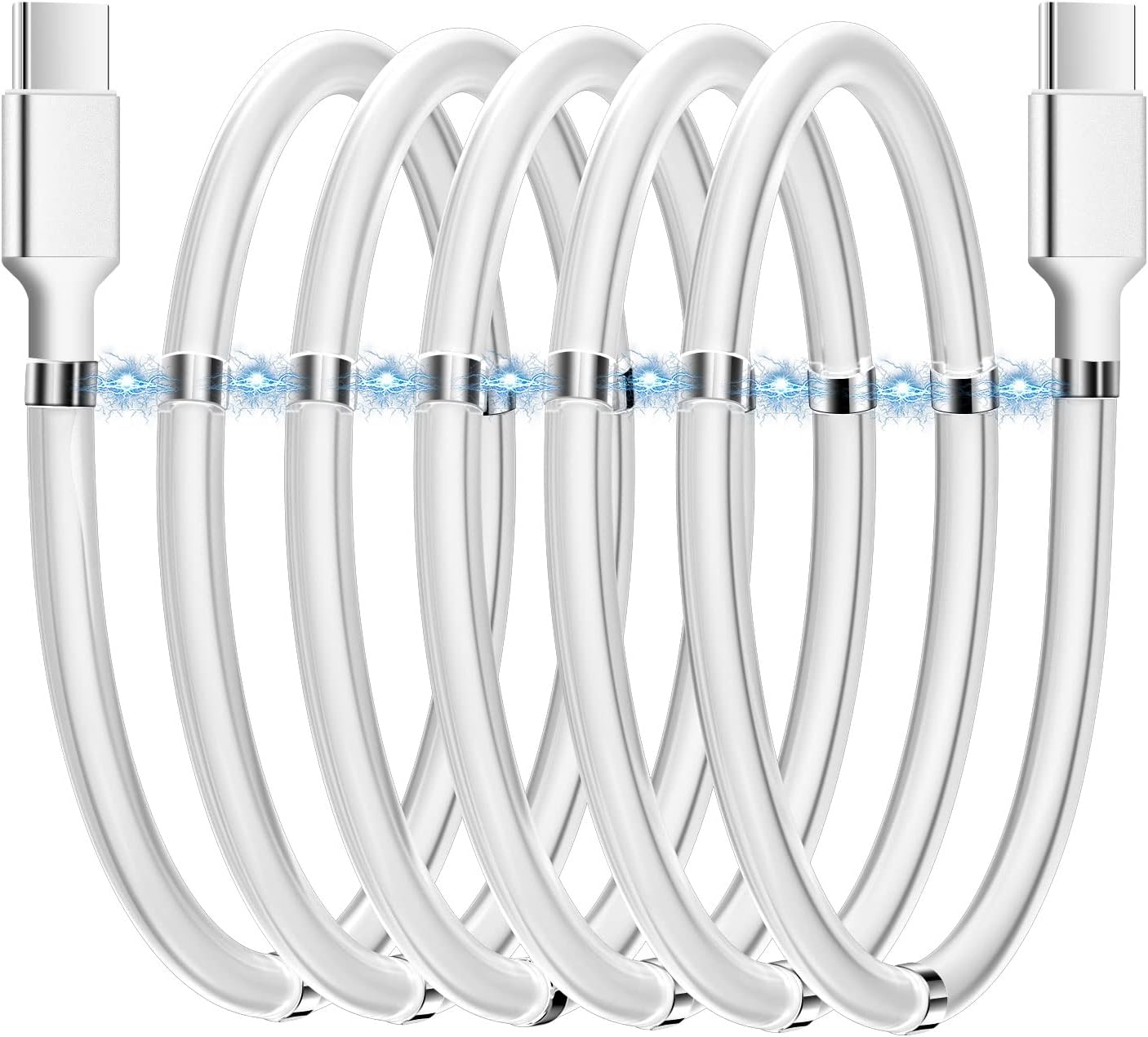 AICase Magnetic Charging Cable, Type C to Type C (3.3 FT) Super Organized Charging Magnetic Absorption Nano Data Cable for Samsung S23/S22/S21/S20 Ultra, MacBook Pro/Air, iPad Pro 12.9 11 Air Mini