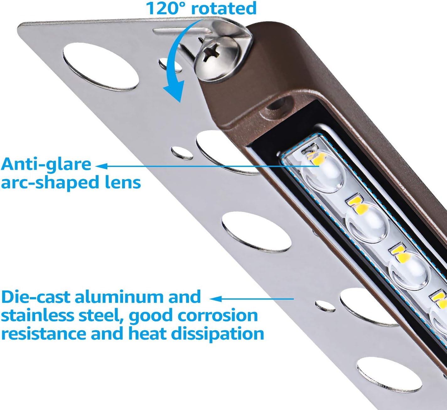 Weekly Top Sale LEONLITE 12 Inch Dimmable LED Hardscape Lighting 3-Way, 120° Swivel Retaining Wall Lights, 12V-24V AC/DC Low Voltage, IP65 Waterproof, 3W/5W/7W Step Light, 5000K Daylight, ETL Listed, Pack of 4 Free Shipping Over $50 LEONLITE 12 Inch Dimmable LED Hardscape Lighting 3-Way, 120° Swivel Retaining Wall Lights, 12V-24V AC/DC Low Voltage, IP65 Waterproof, 3W/5W/7W Step Light, 5000K Daylight, ETL Listed, Pack of 4
